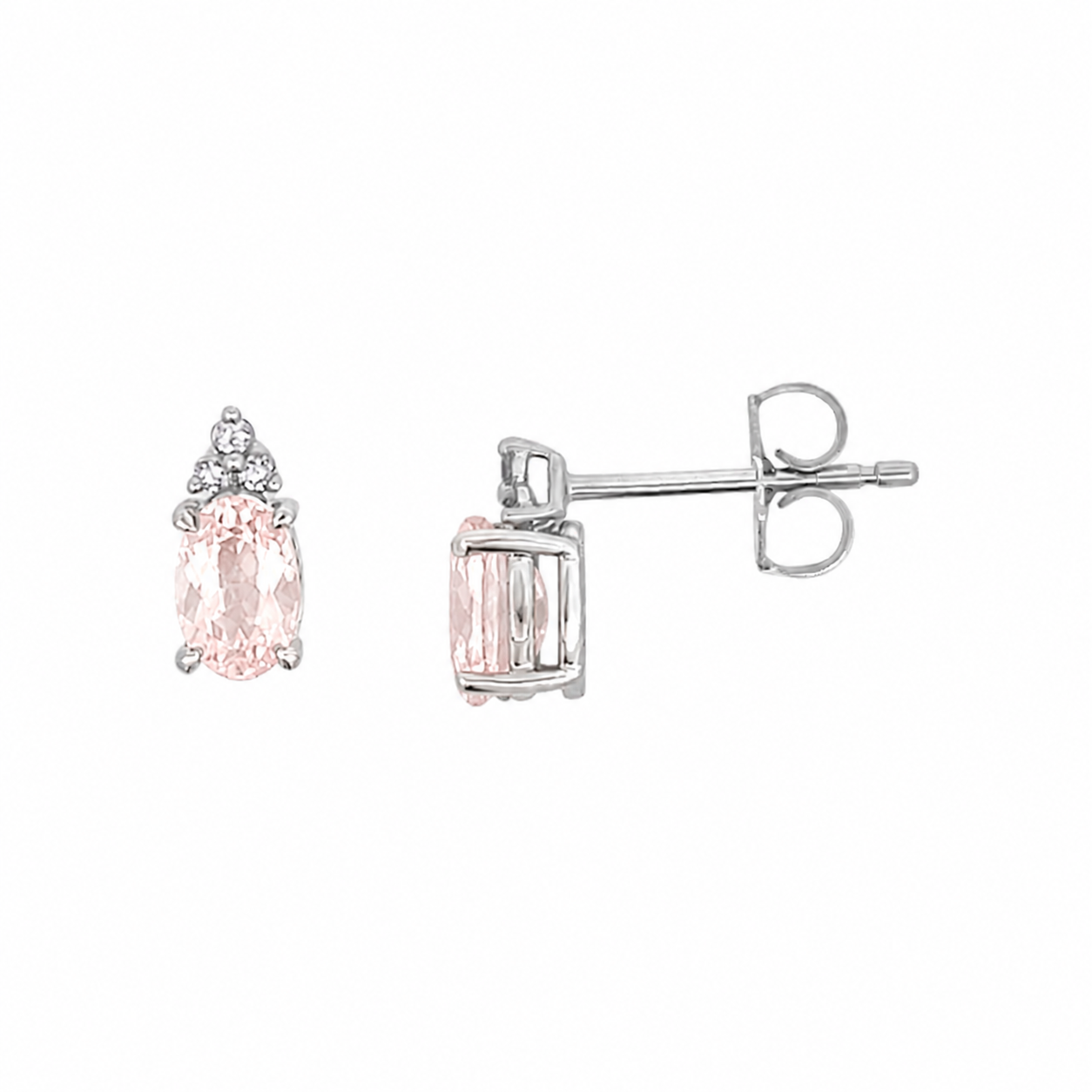 Irisa by Martin Binder Oval Morganite & Diamond Stud Earrings