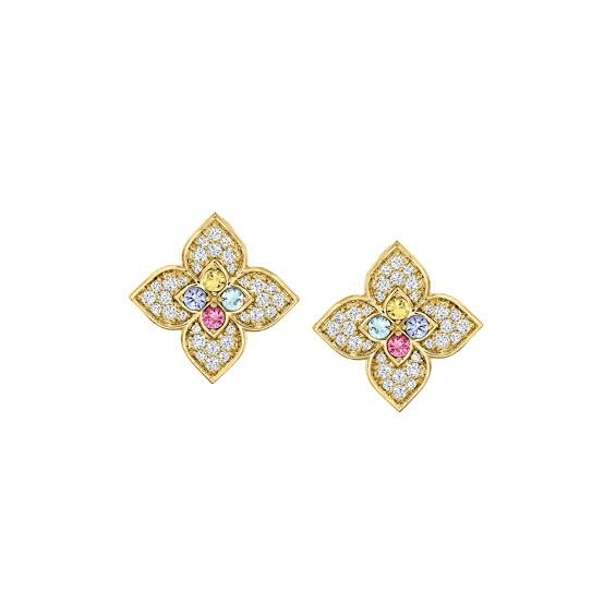 Roberto Coin Venetian Princess Carnival Diamond & Gemstone Stud Earrings