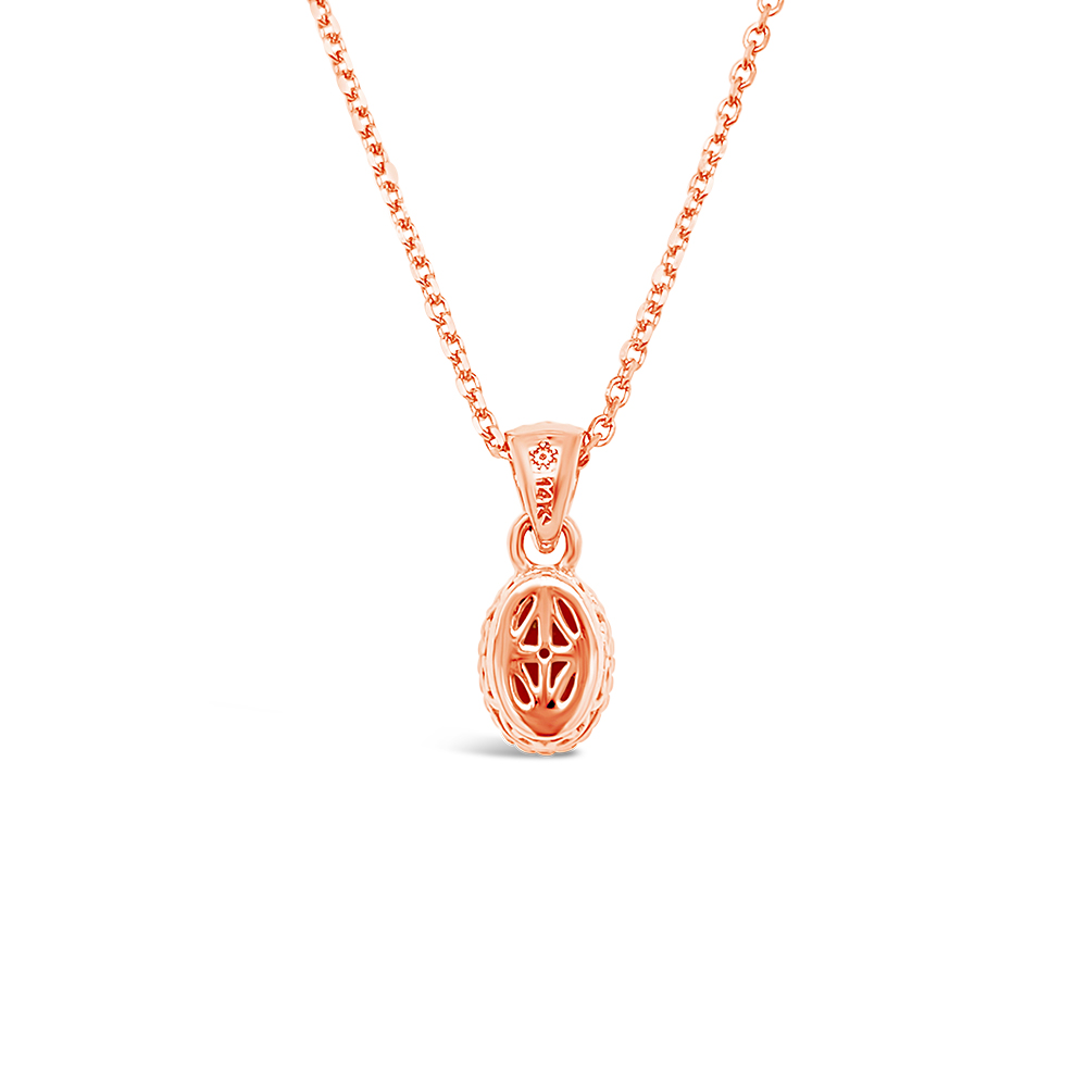 Irisa By Martin Binder Rose Gold Garnet Pendant Necklace (6x4mm)