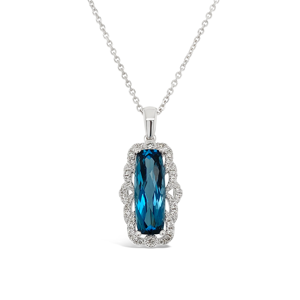 Irisa By Martin Binder London Blue Topaz & Diamond Pendant (3.03 Ct. Gemstone)