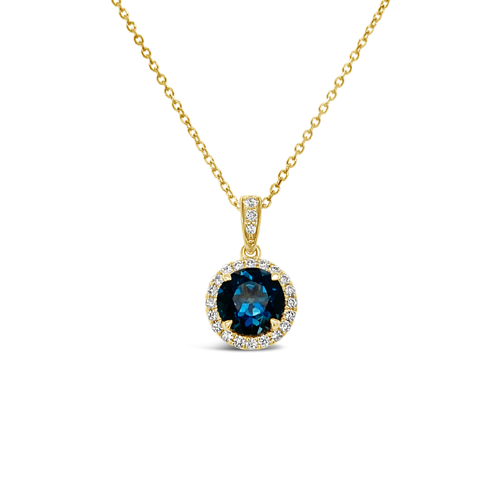 Irisa By Martin Binder London Blue Topaz & Diamond Necklace