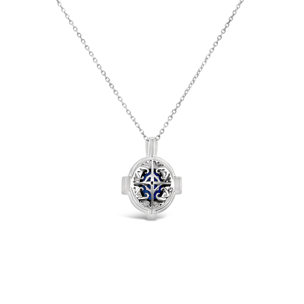 Irisa By Martin Binder Ornate Blue Sapphire & Diamond Pendant