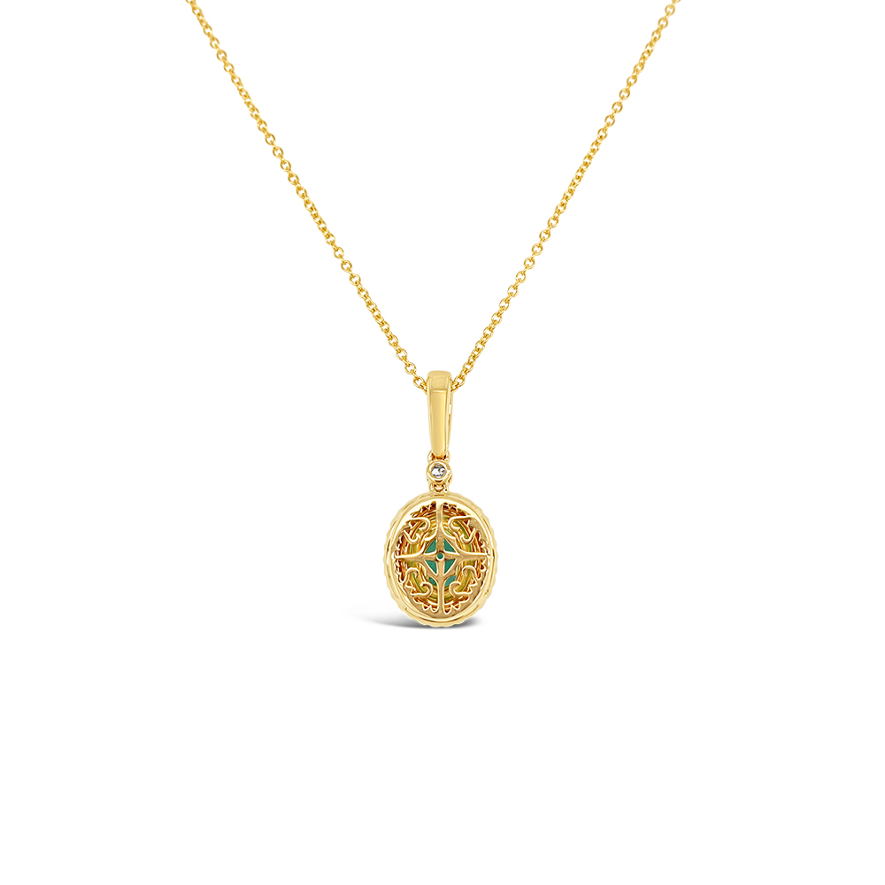Irisa By Martin Binder Emerald & Halo Diamond Pendant