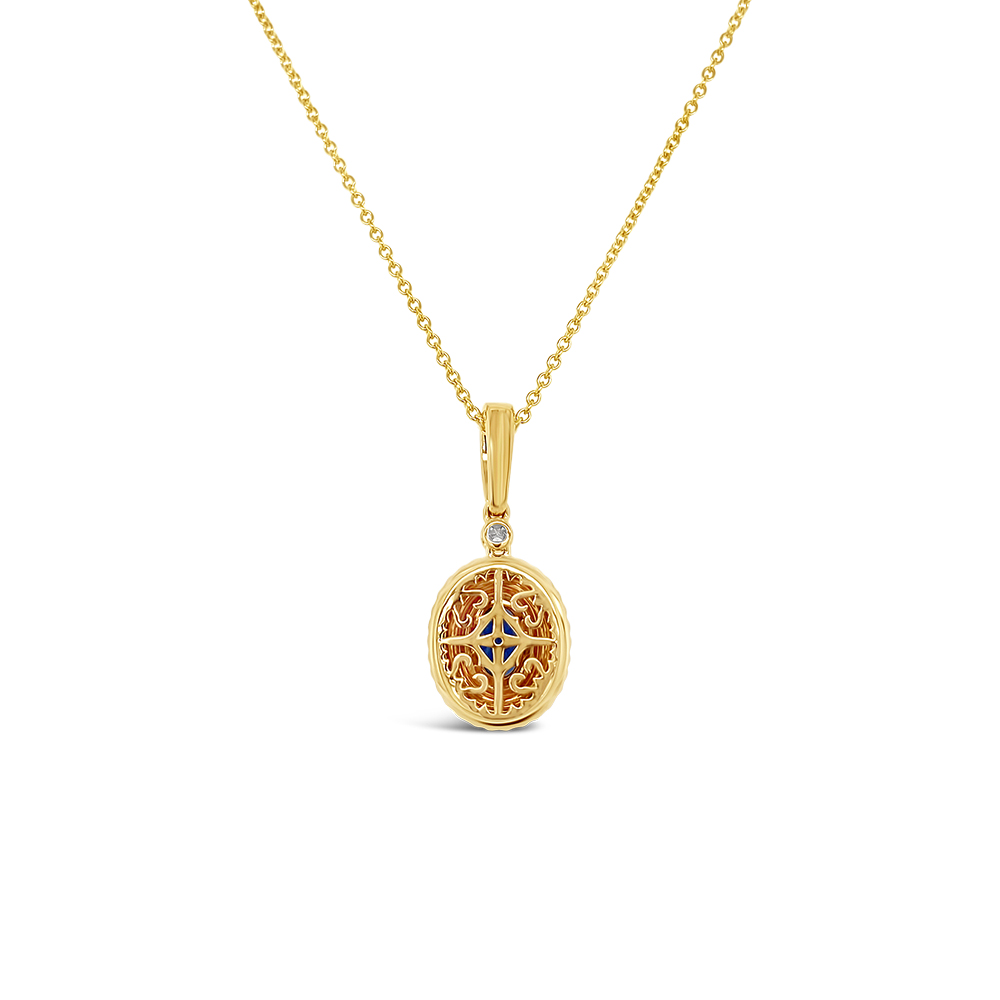 Irisa By Martin Binder Blue Sapphire & Halo Diamond Pendant