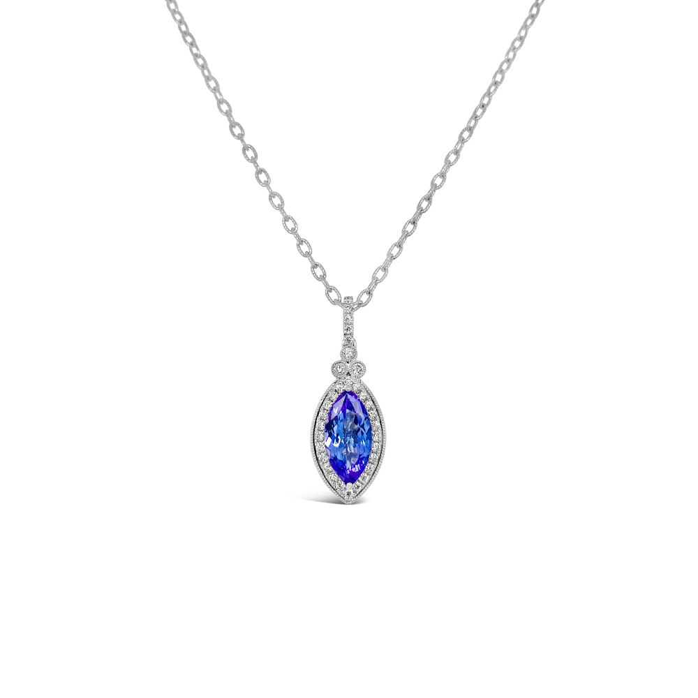 Irisa By Martin Binder Marquise Tanzanite & Diamond Necklace