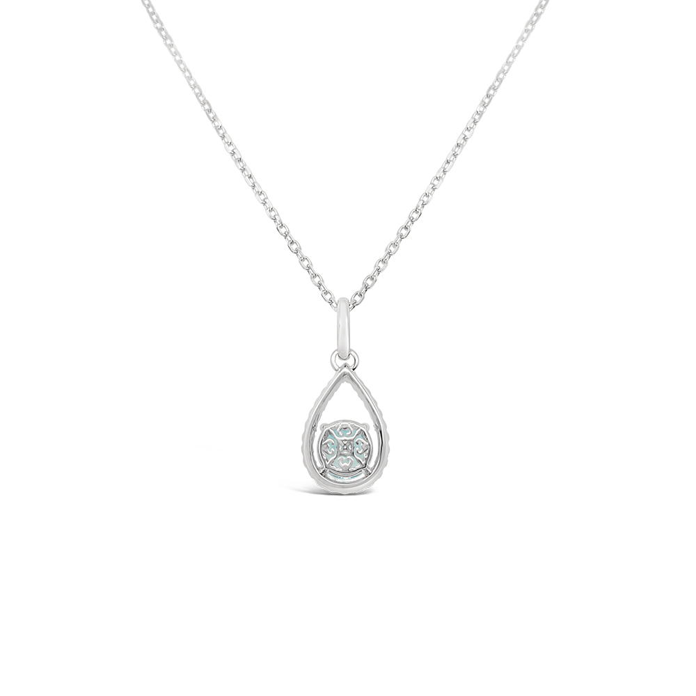 Irisa By Martin Binder Blue Zricon & Diamond Teardrop Pendant Necklace