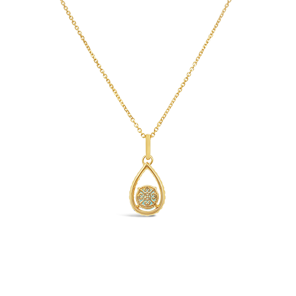 Irisa By Martin Binder Open Halo Blue Zircon & Diamond Necklace