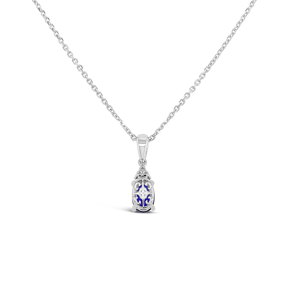 Irisa By Martin Binder Oval Blue Sapphire & Diamond Accent Necklace