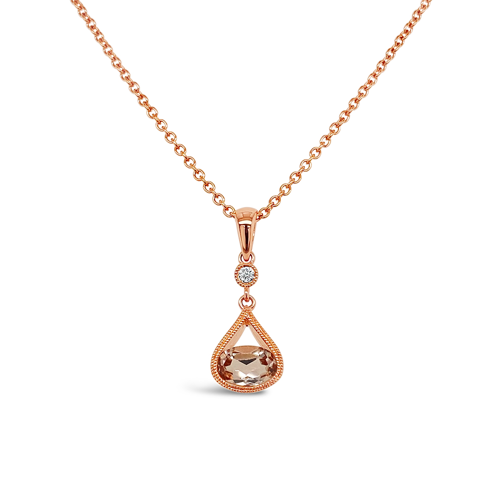Irisa By Martin Binder Oval Morganite & Diamond Dangle Necklace