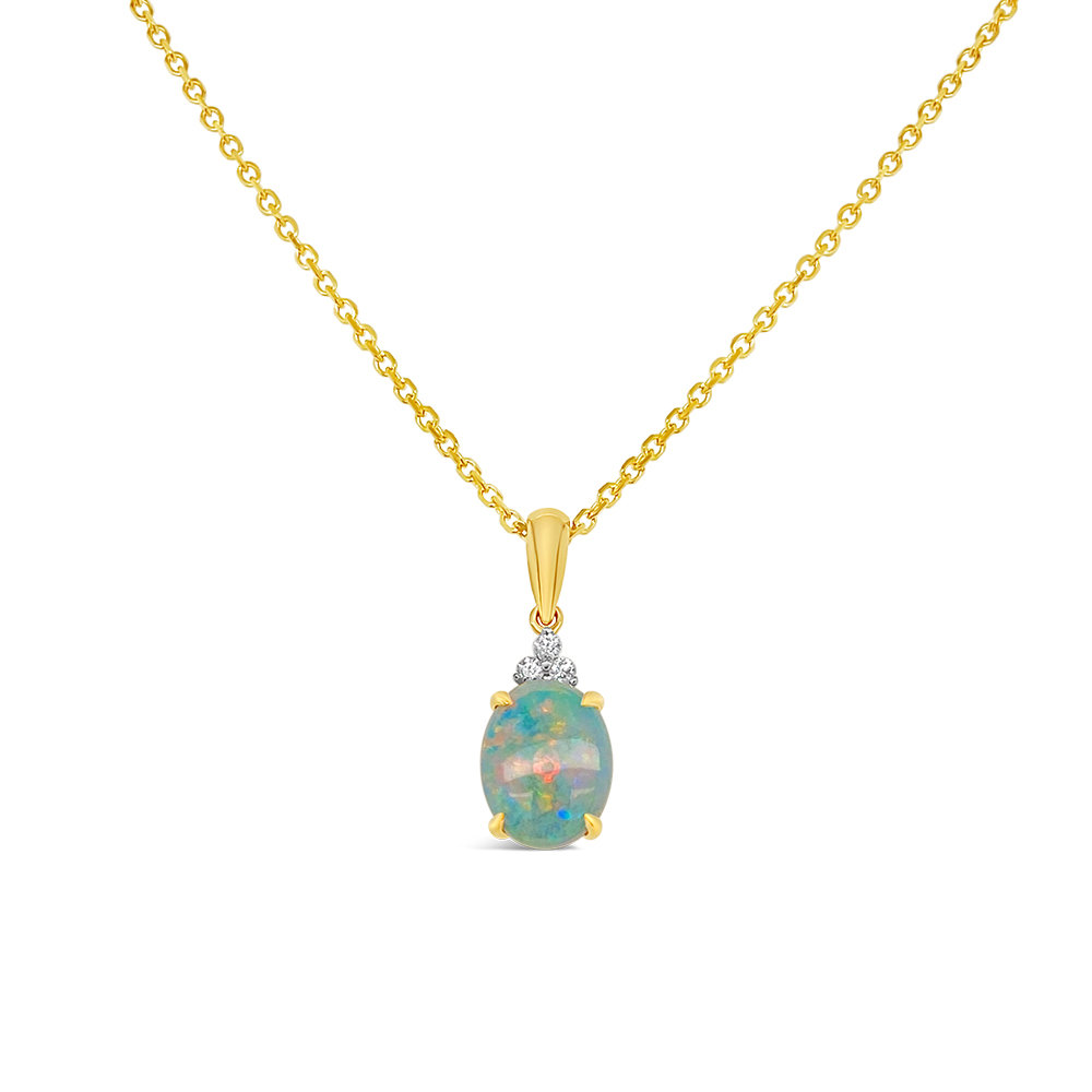 Irisa By Martin Binder Oval Opal & Diamond Accent Necklace