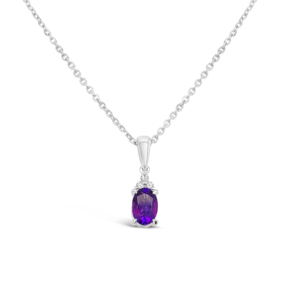 Irisa By Martin Binder Oval Amethyst & Diamond Accent Necklace
