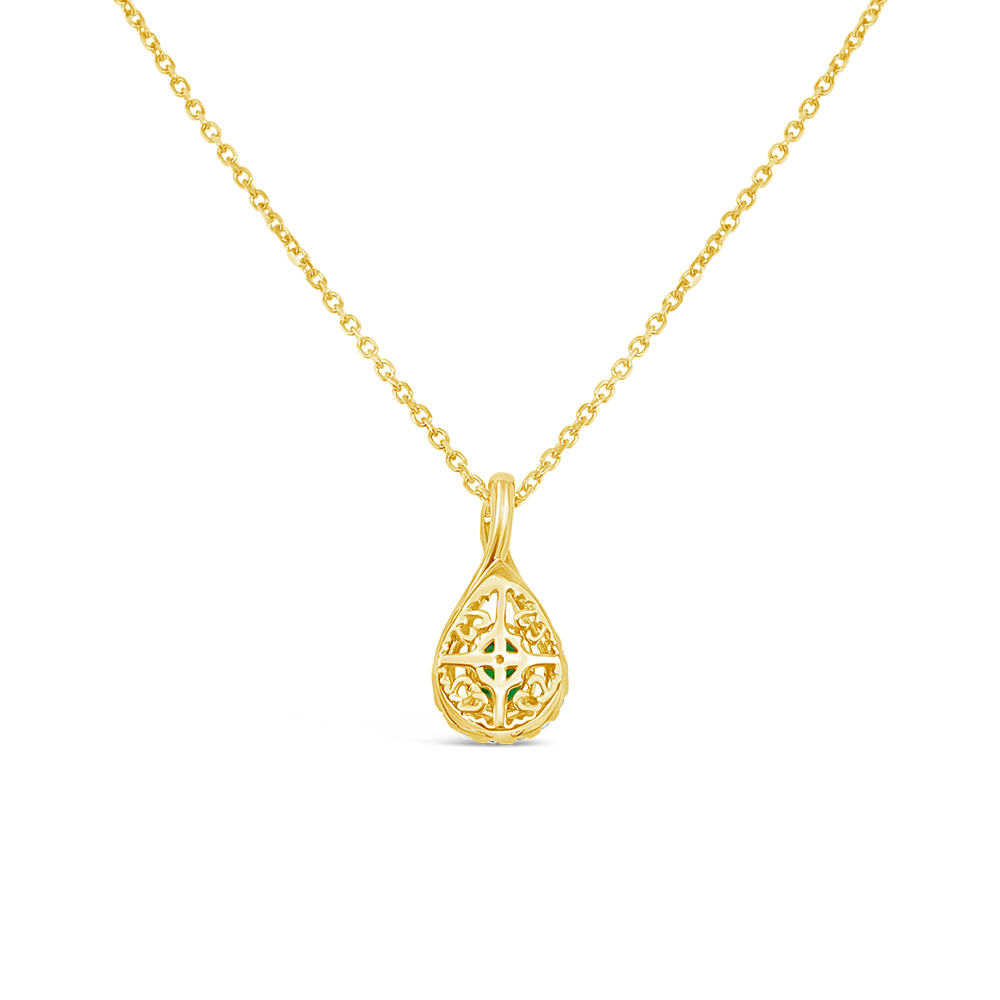Irisa By Martin Binder Emerald & Diamond Infinity Halo Necklace
