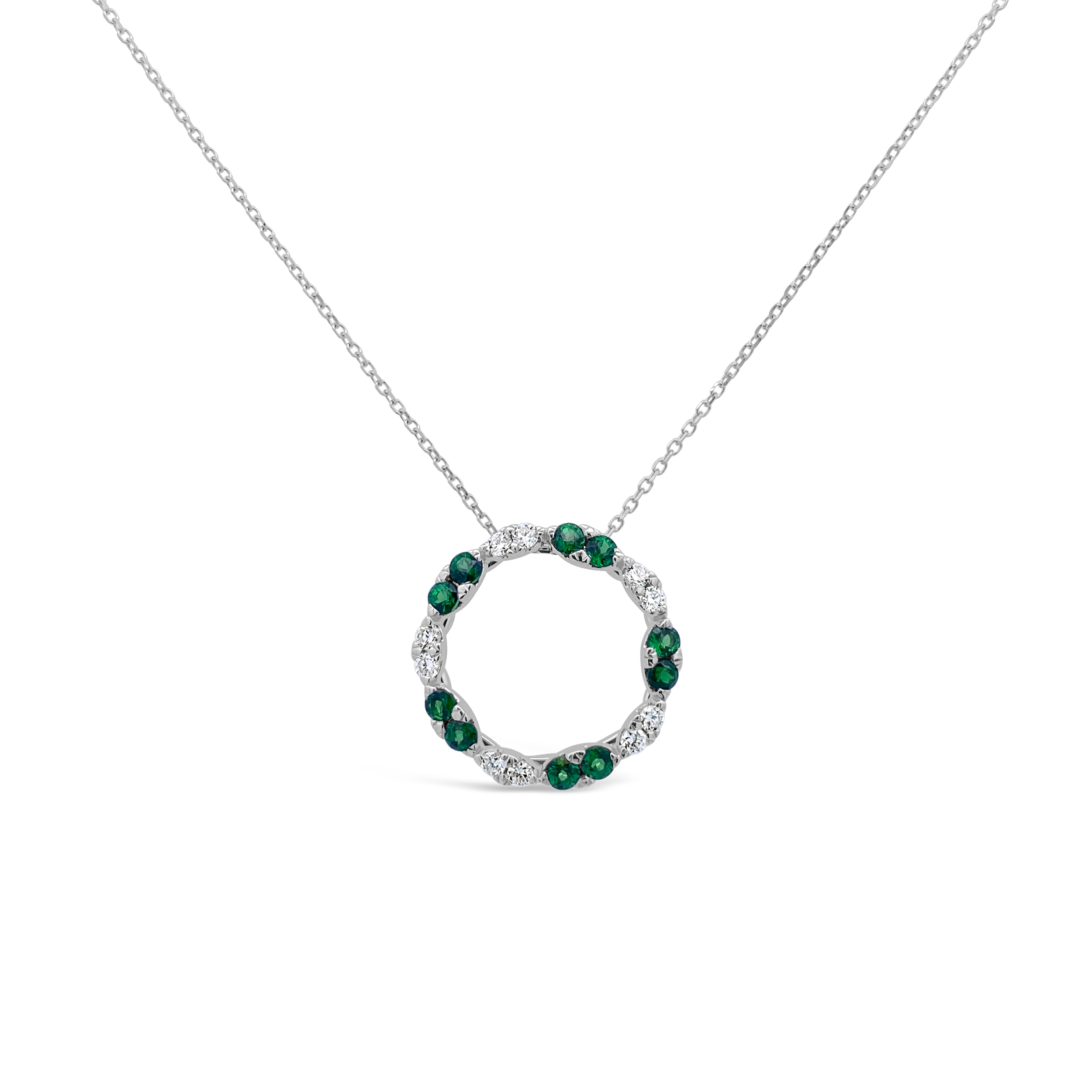 Irisa By Martin Binder Tsavorite Garnet & Diamond Circle Necklace