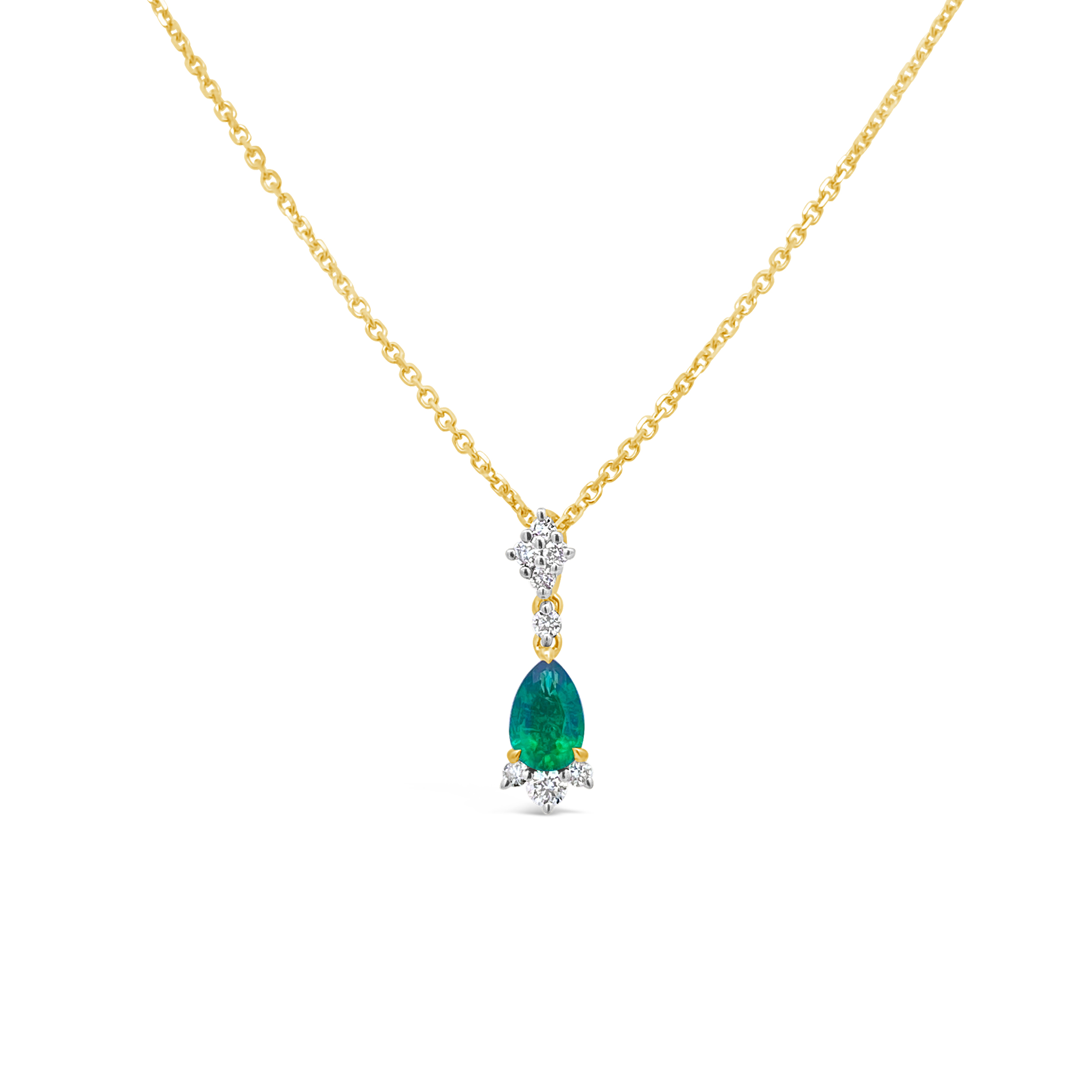 Irisa By Martin Binder Pear Emerald & Diamond Necklace