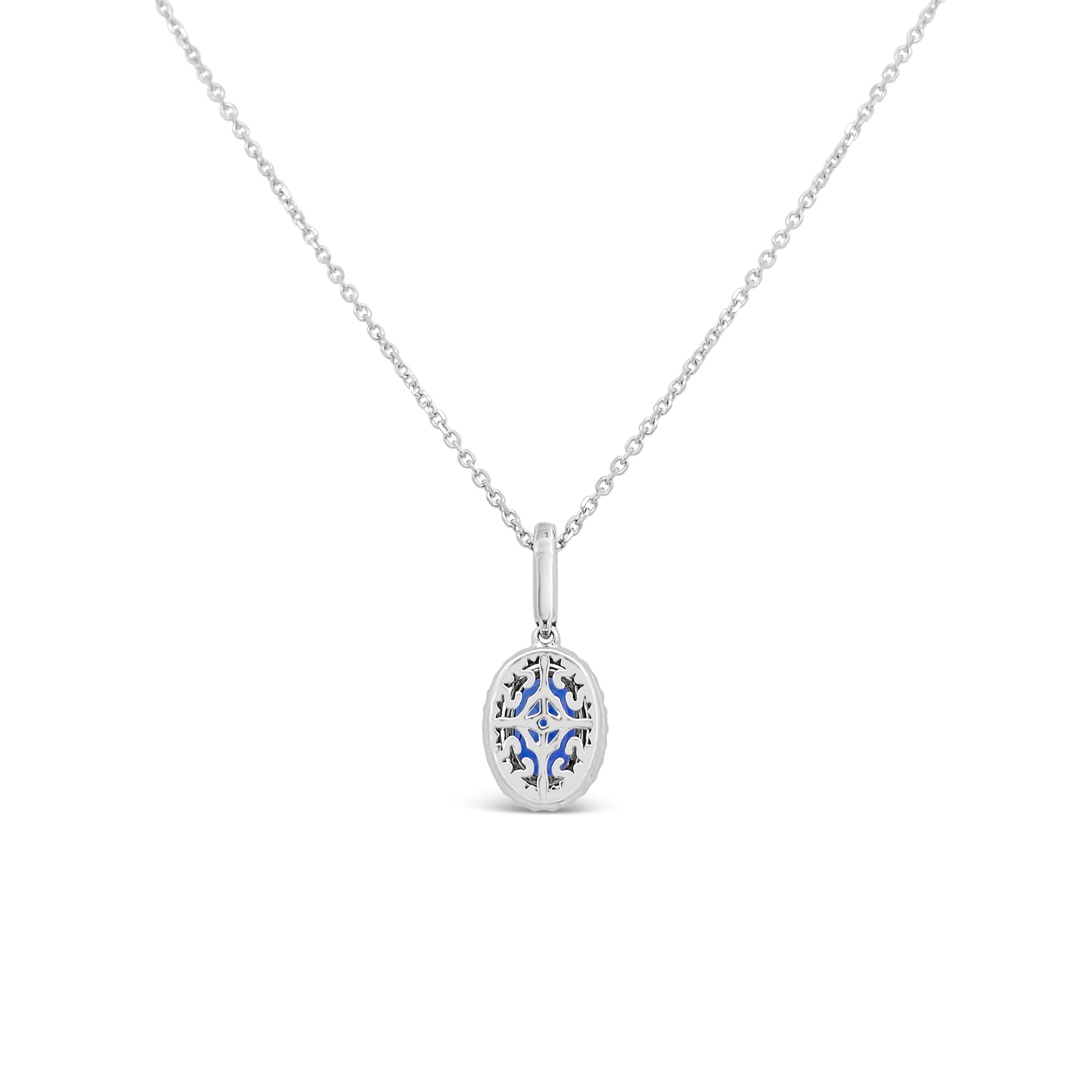Irisa By Martin Binder Blue Sapphire & Diamond Halo Necklace