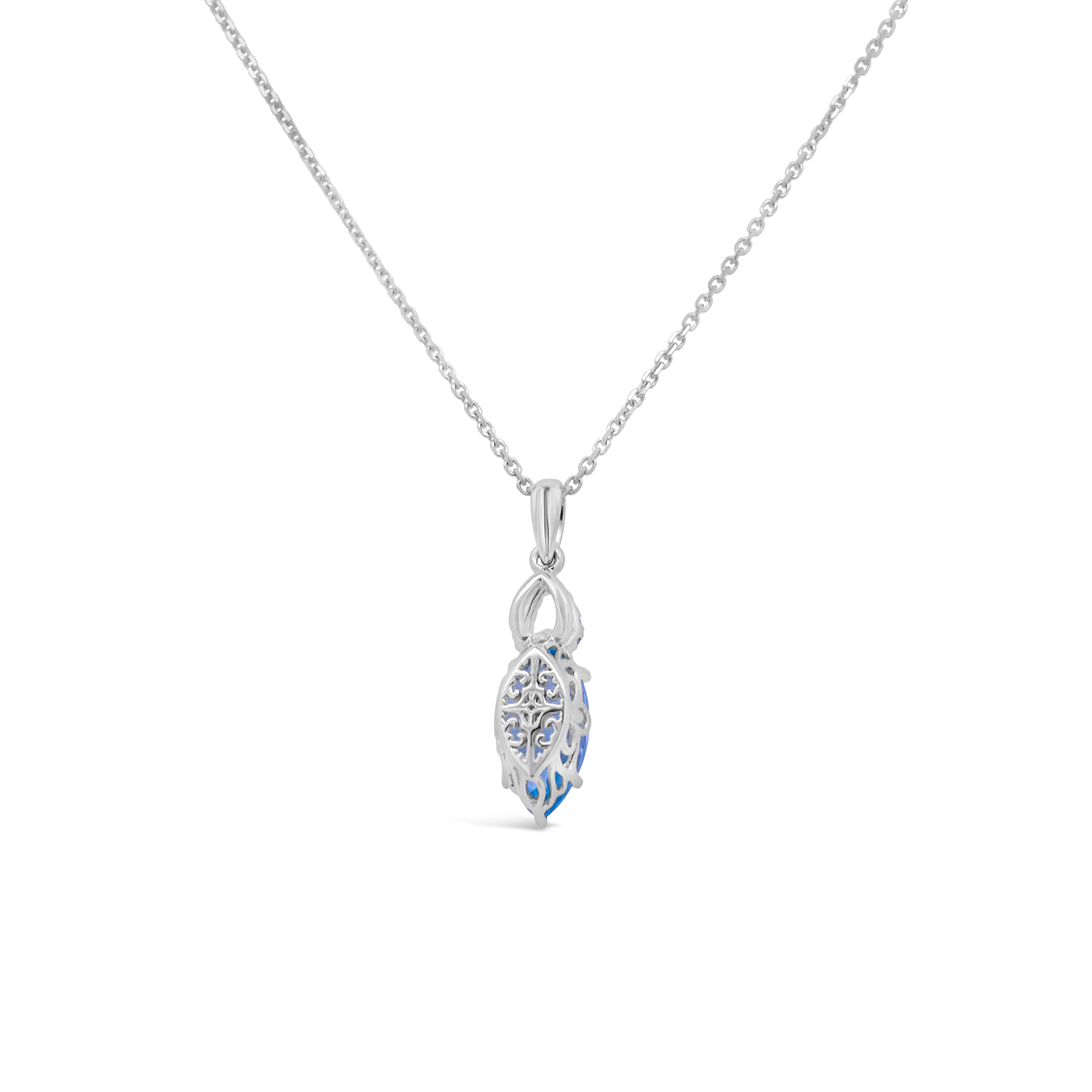 Irisa By Martin Binder Marquise Blue Zircon & Diamond Necklace