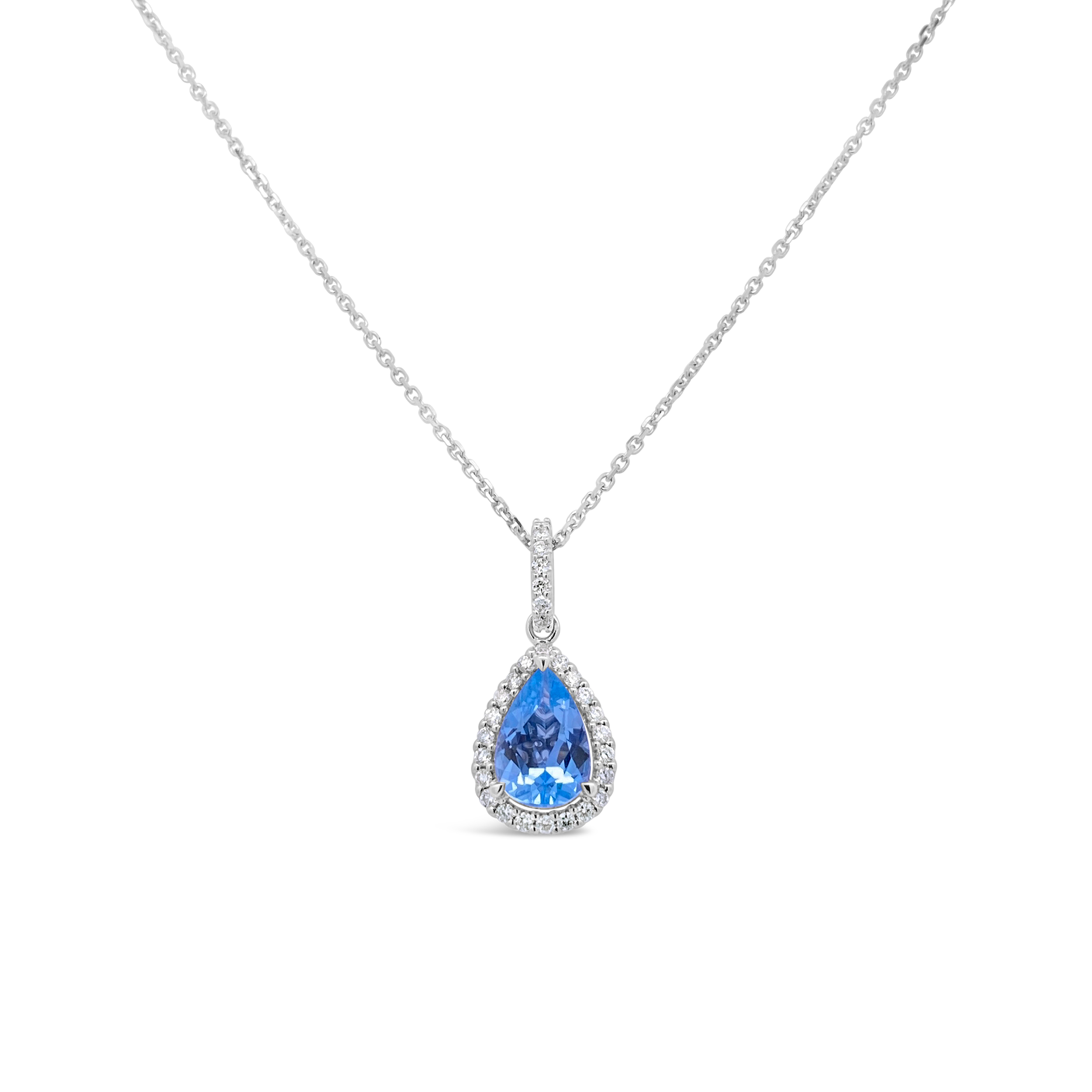 Irisa By Martin Binder Pear Aquamarine & Diamond Necklace