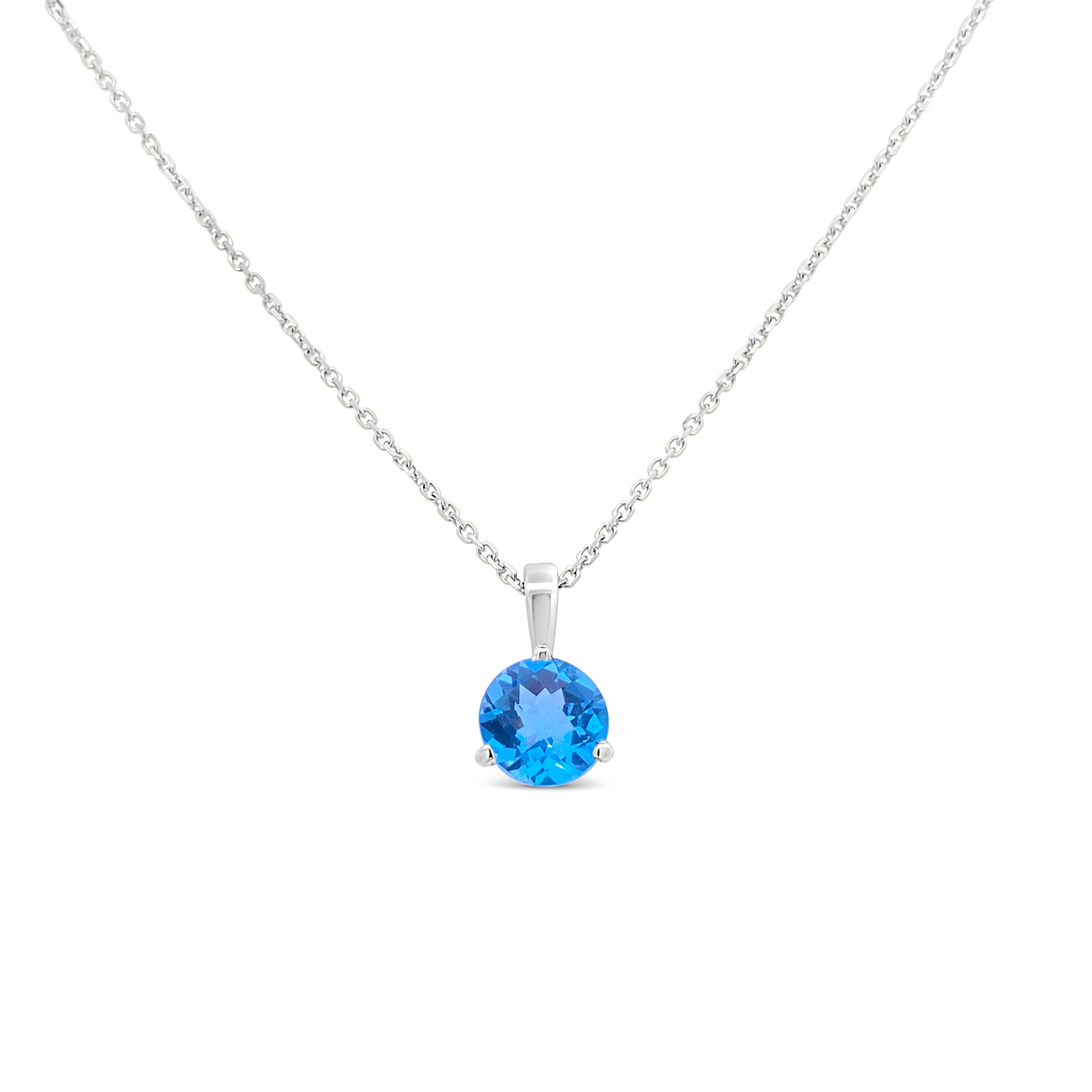 Irisa By Martin Binder Swiss Blue Topaz Solitaire Gemstone Necklace