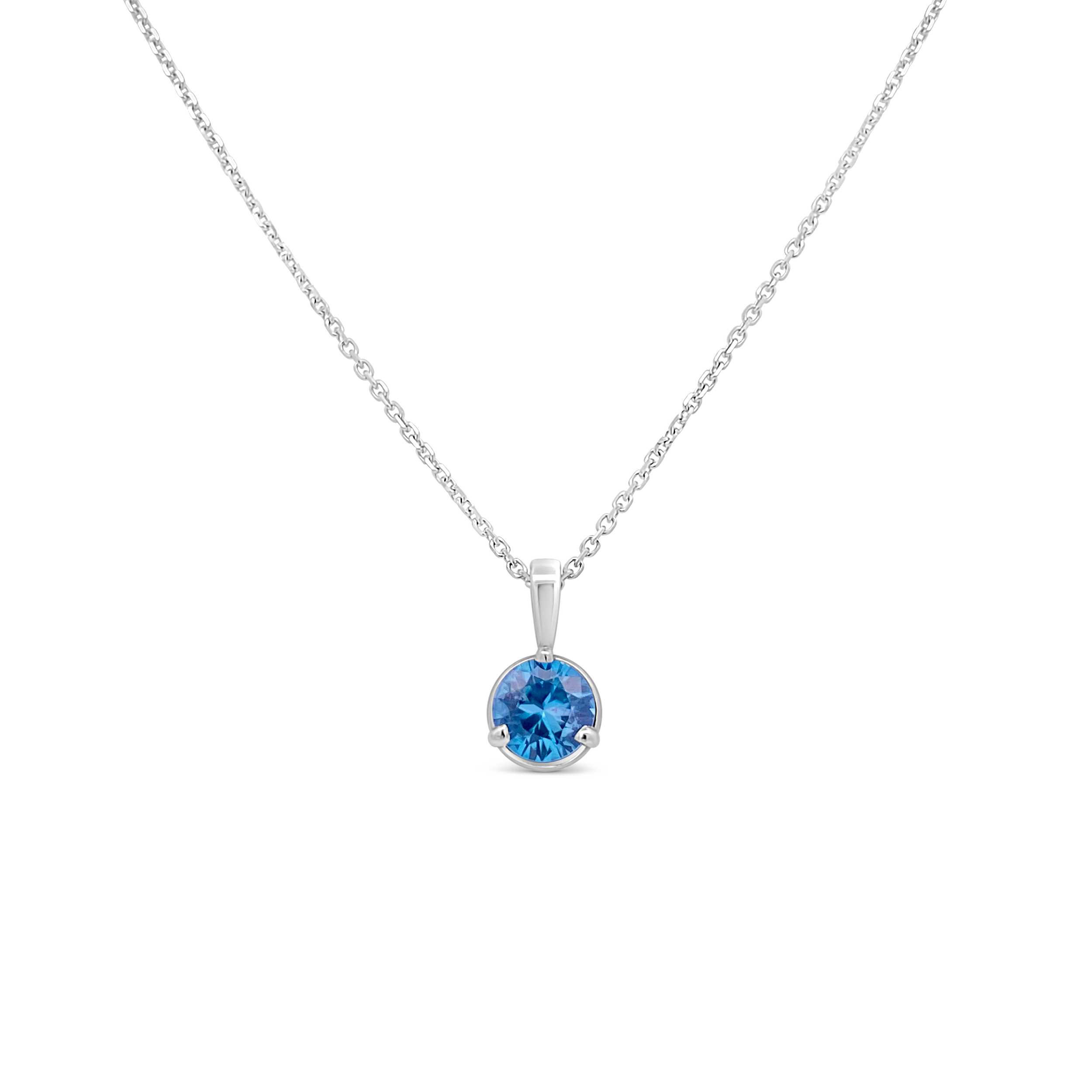 Irisa By Martin Binder Blue Zircon Solitaire Gemstone Necklace