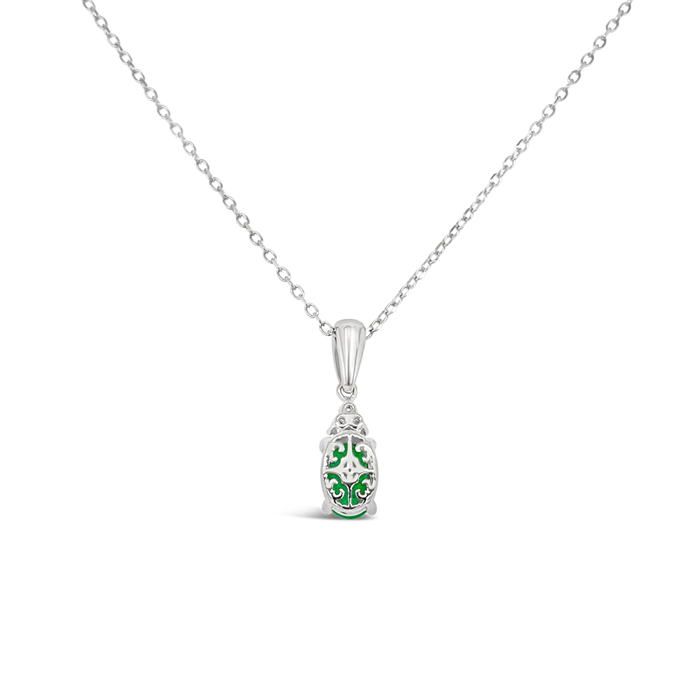 Irisa By Martin Binder Oval Emerald & Diamond Accent Necklace