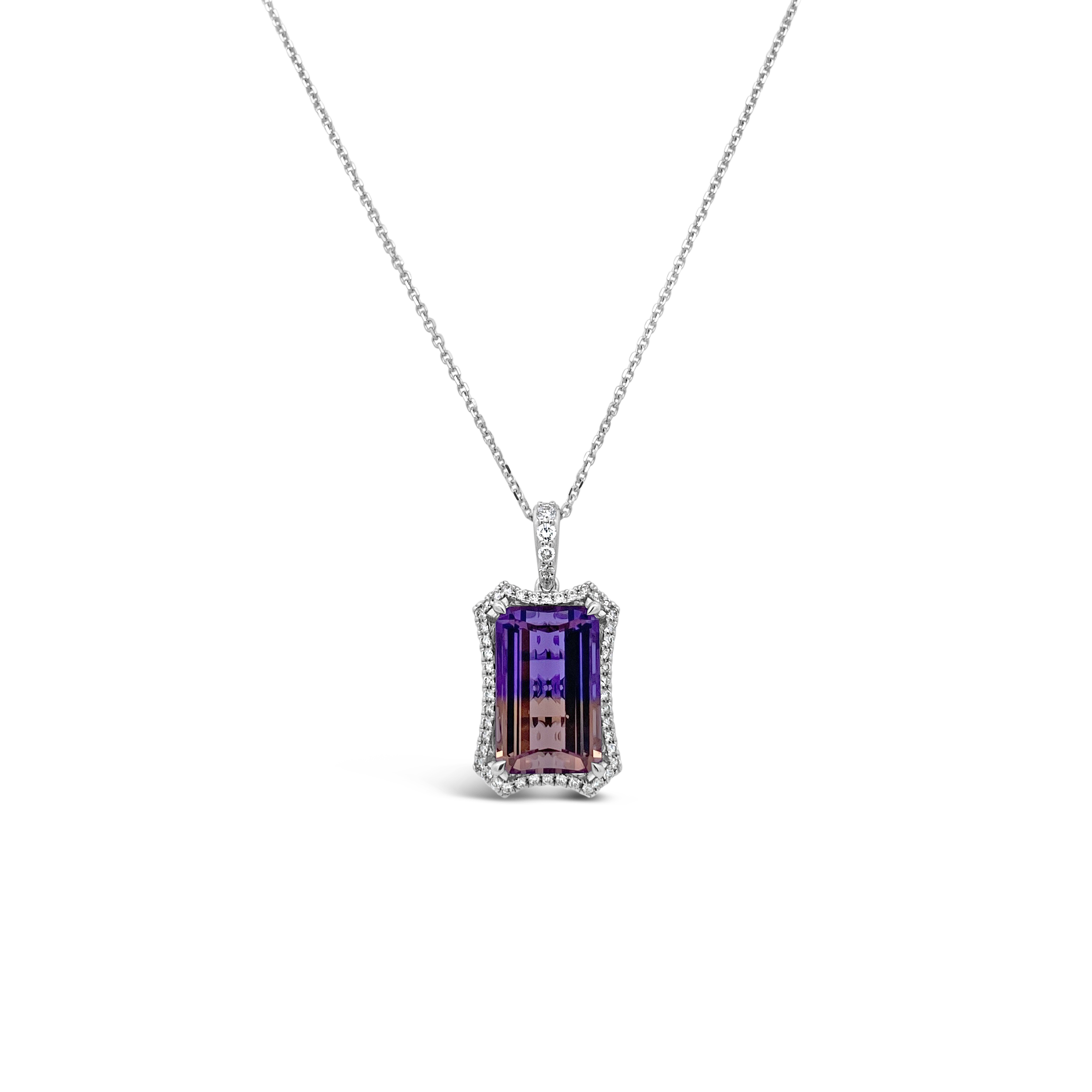 Irisa By Martin Binder Ametrine & Diamond Halo Necklace