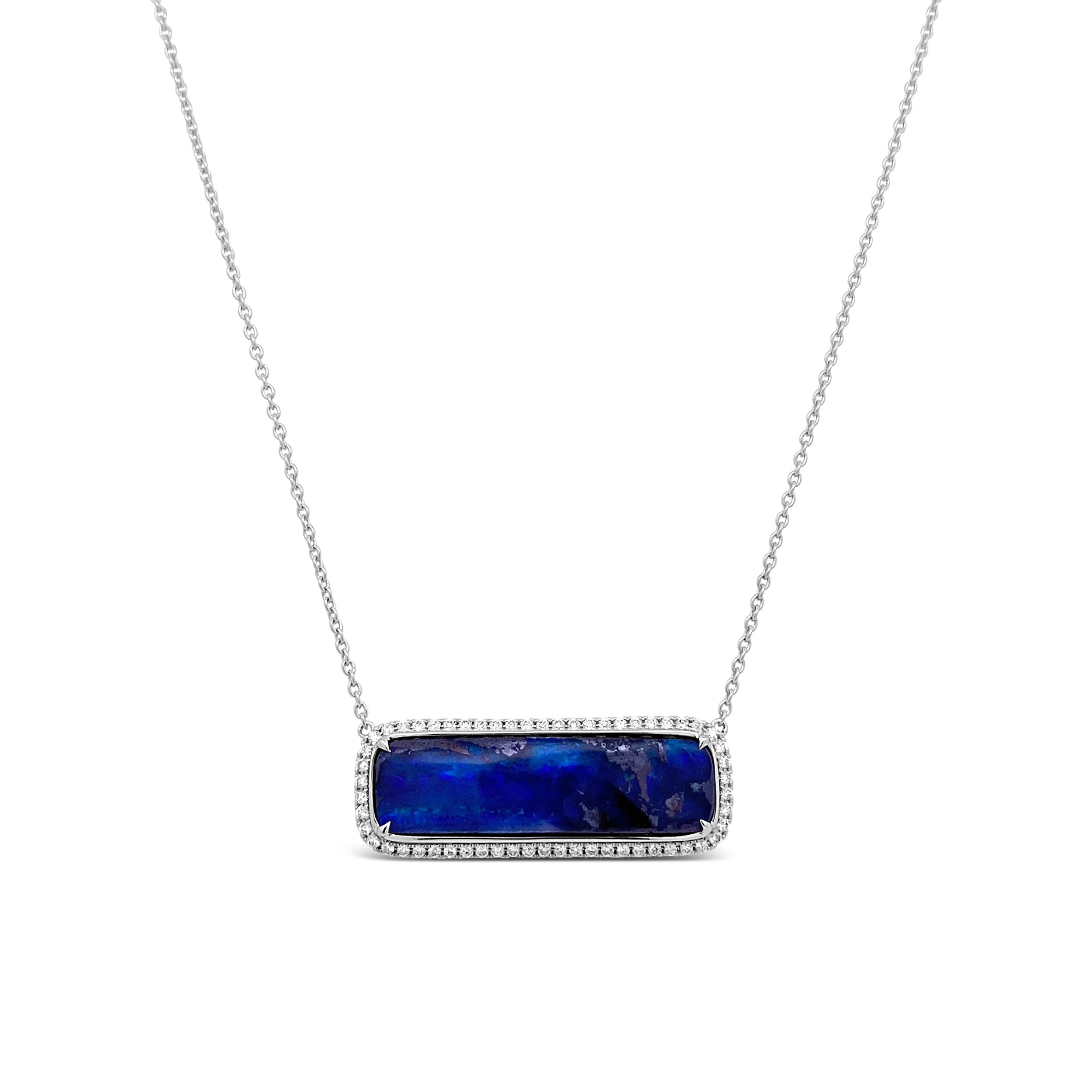 Irisa By Martin Binder Boulder Opal & Diamond Bar Necklace