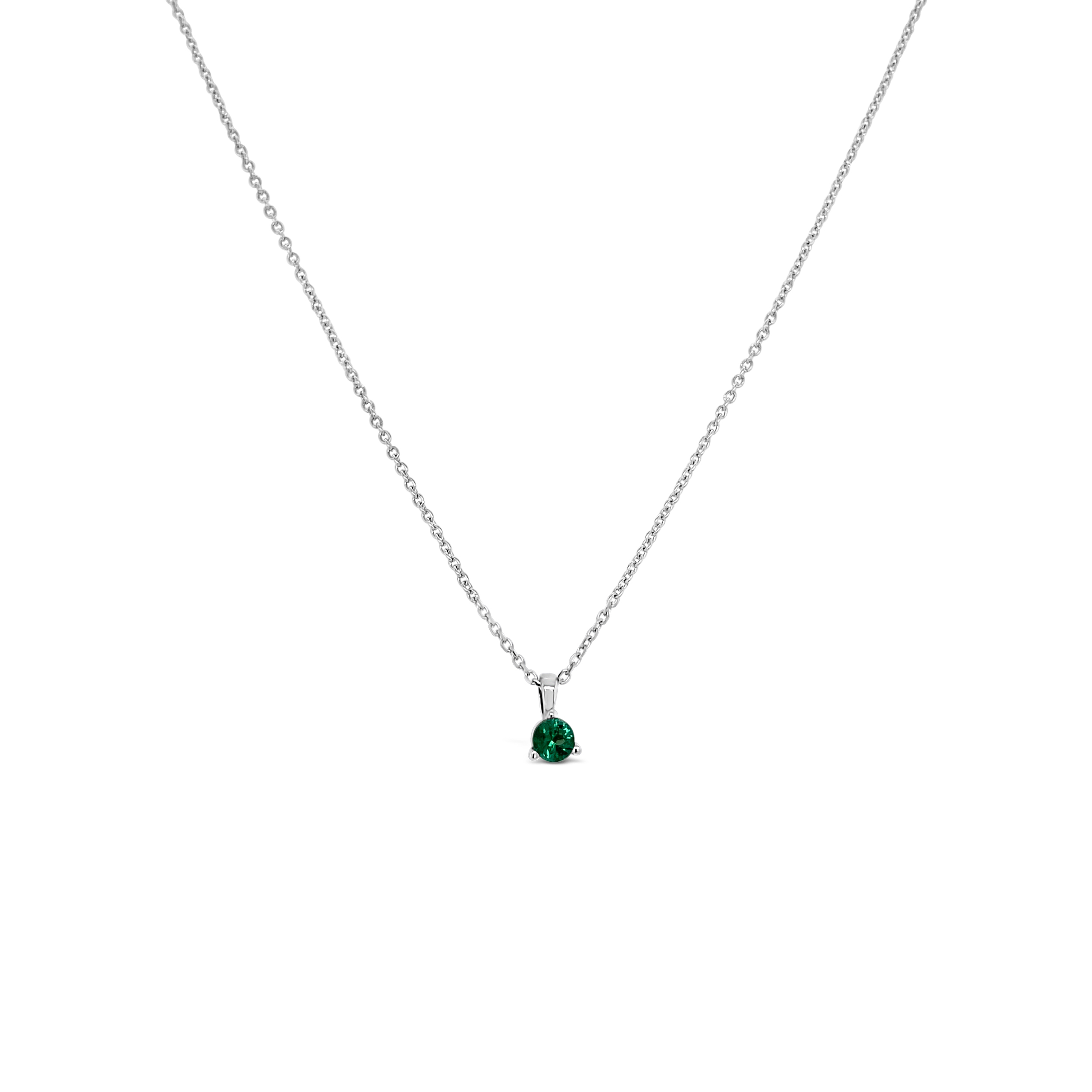 Irisa By Martin Binder Emerald Solitaire Pendant Necklace