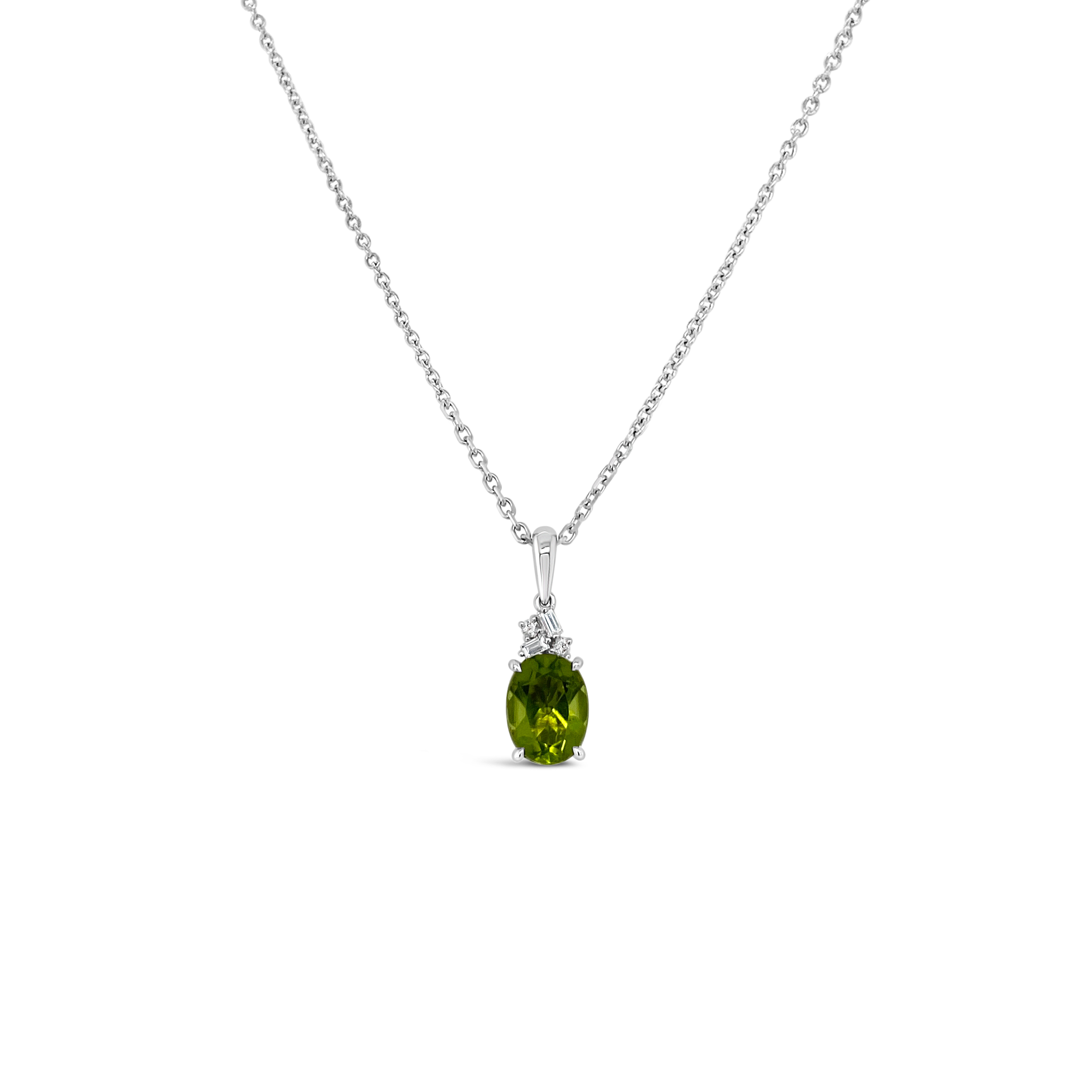 Irisa By Martin Binder Oval Peridot & Diamond Accent Necklace