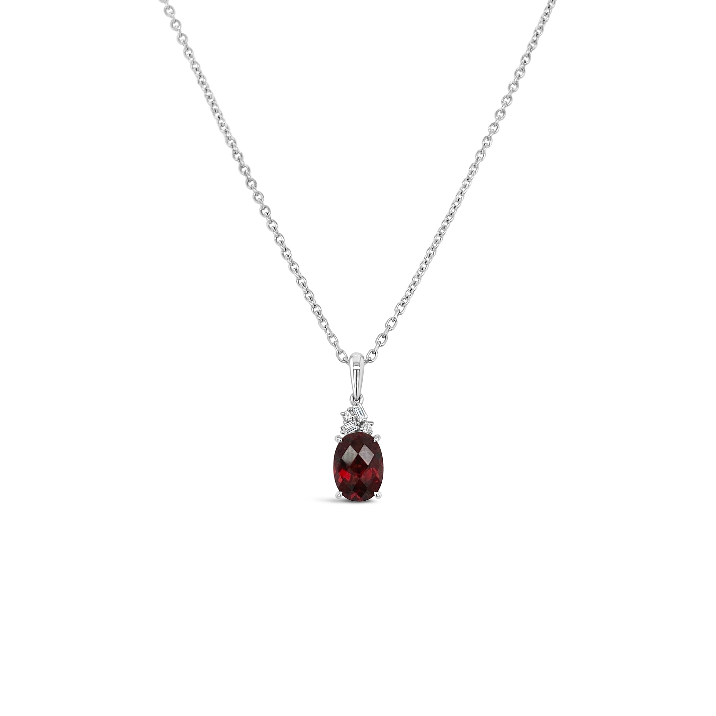 Irisa By Martin Binder Oval Garnet & Diamond Accent Necklace