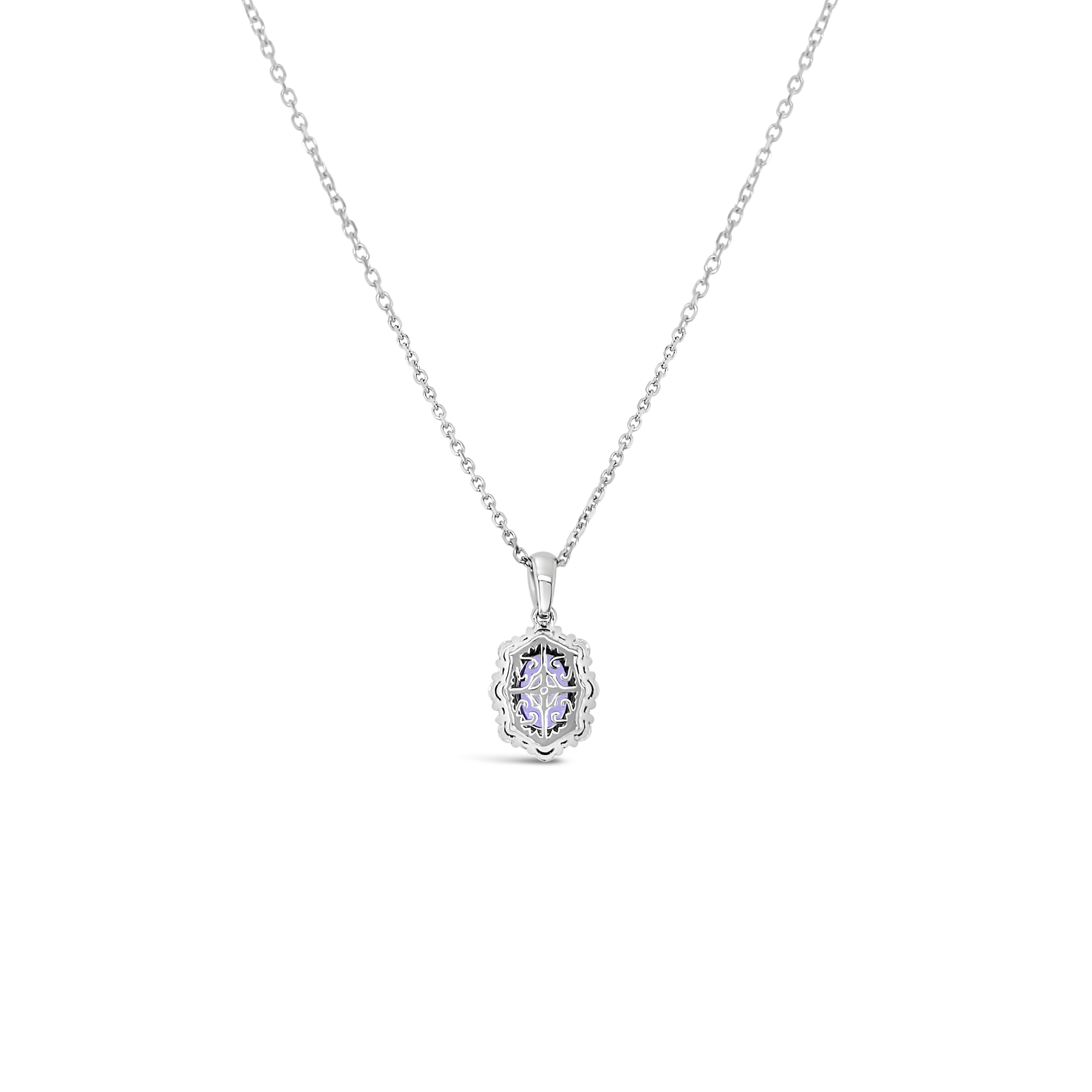 Irisa By Martin Binder Oval Tanzanite & Diamond Halo Necklace