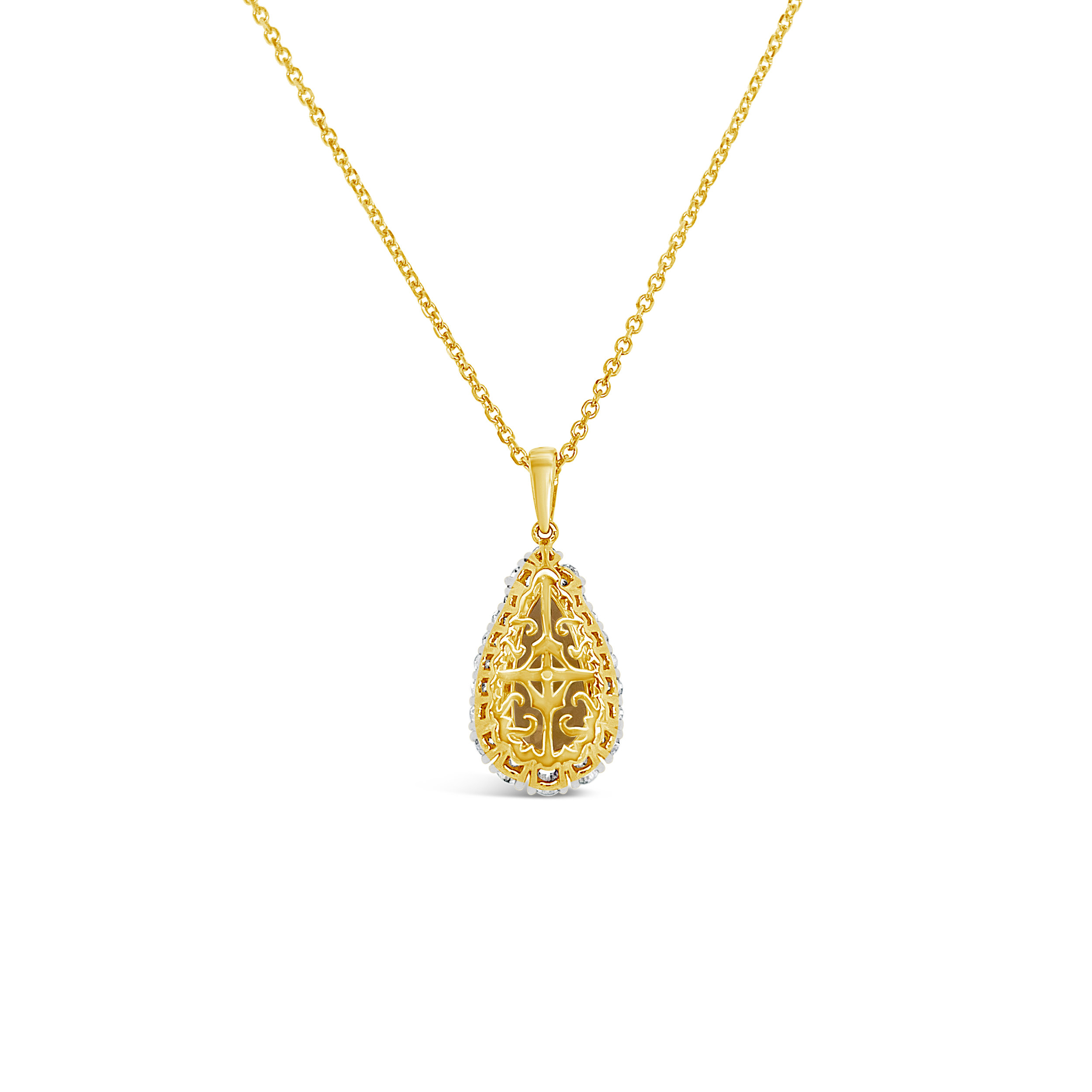 Irisa By Martin Binder Pear Precious Topaz & Diamond Halo Necklace