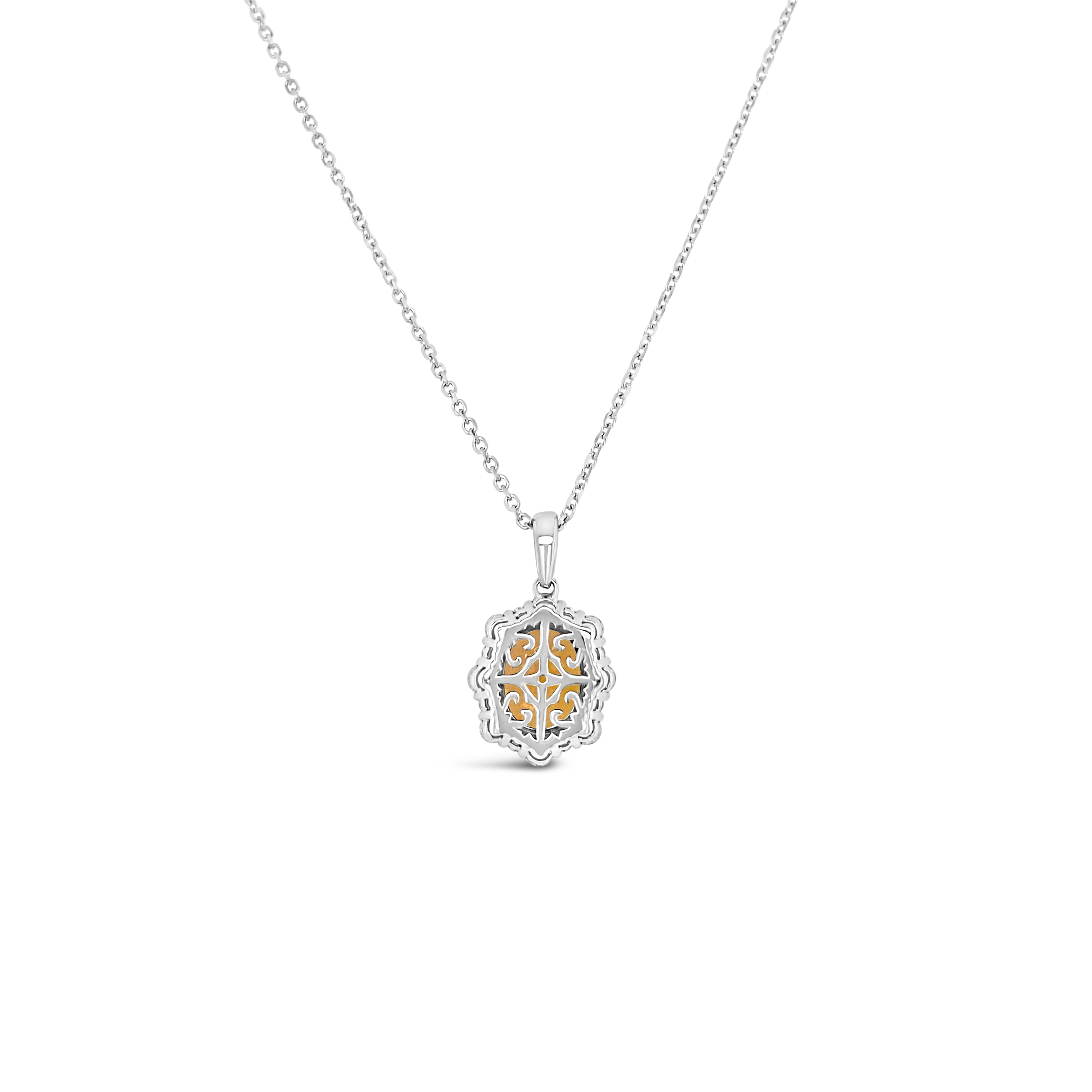 Irisa By Martin Binder Oval Precious Topaz & Diamond Halo Necklace