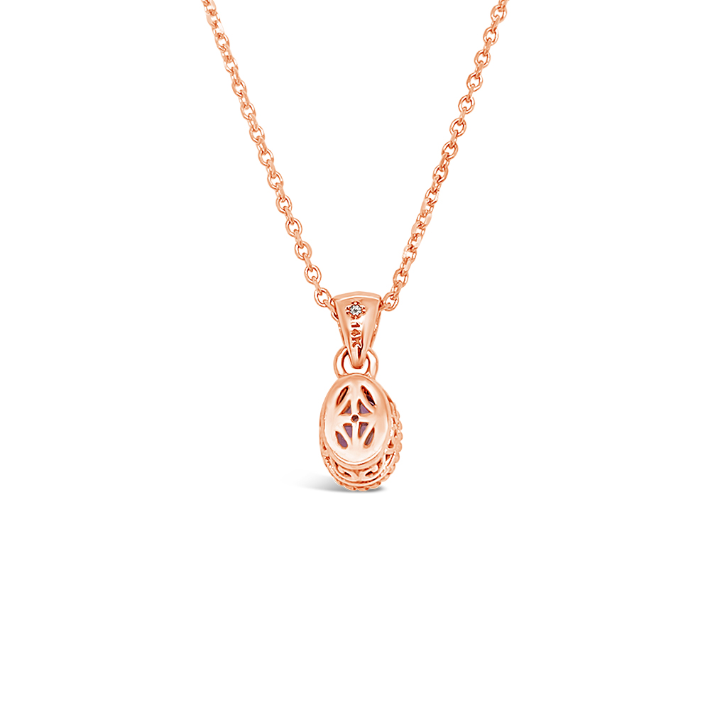 Irisa By Martin Binder Rose Gold Amethyst Pendant Necklace (6x4mm)