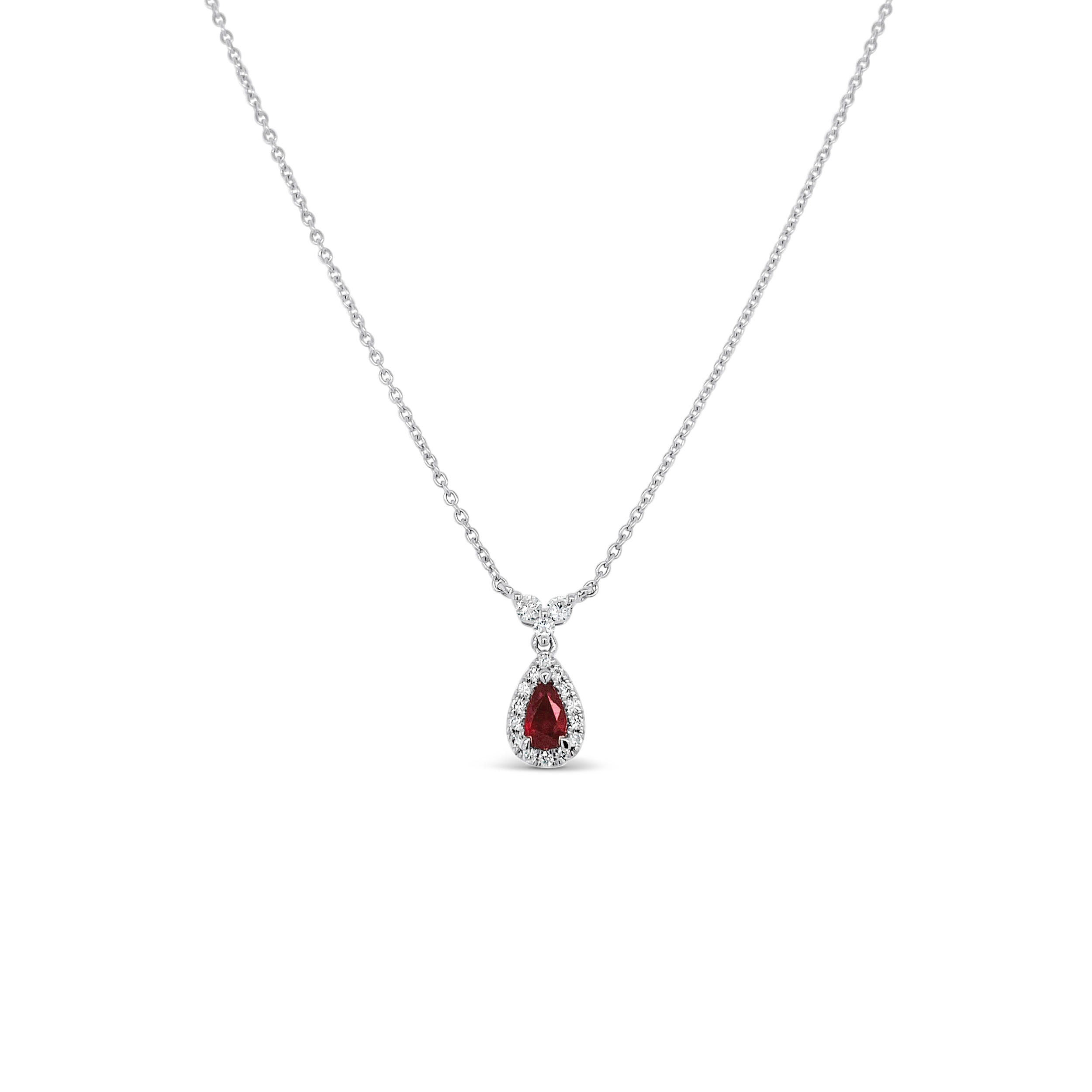 Irisa By Martin Binder Ruby & Diamond Halo Necklace