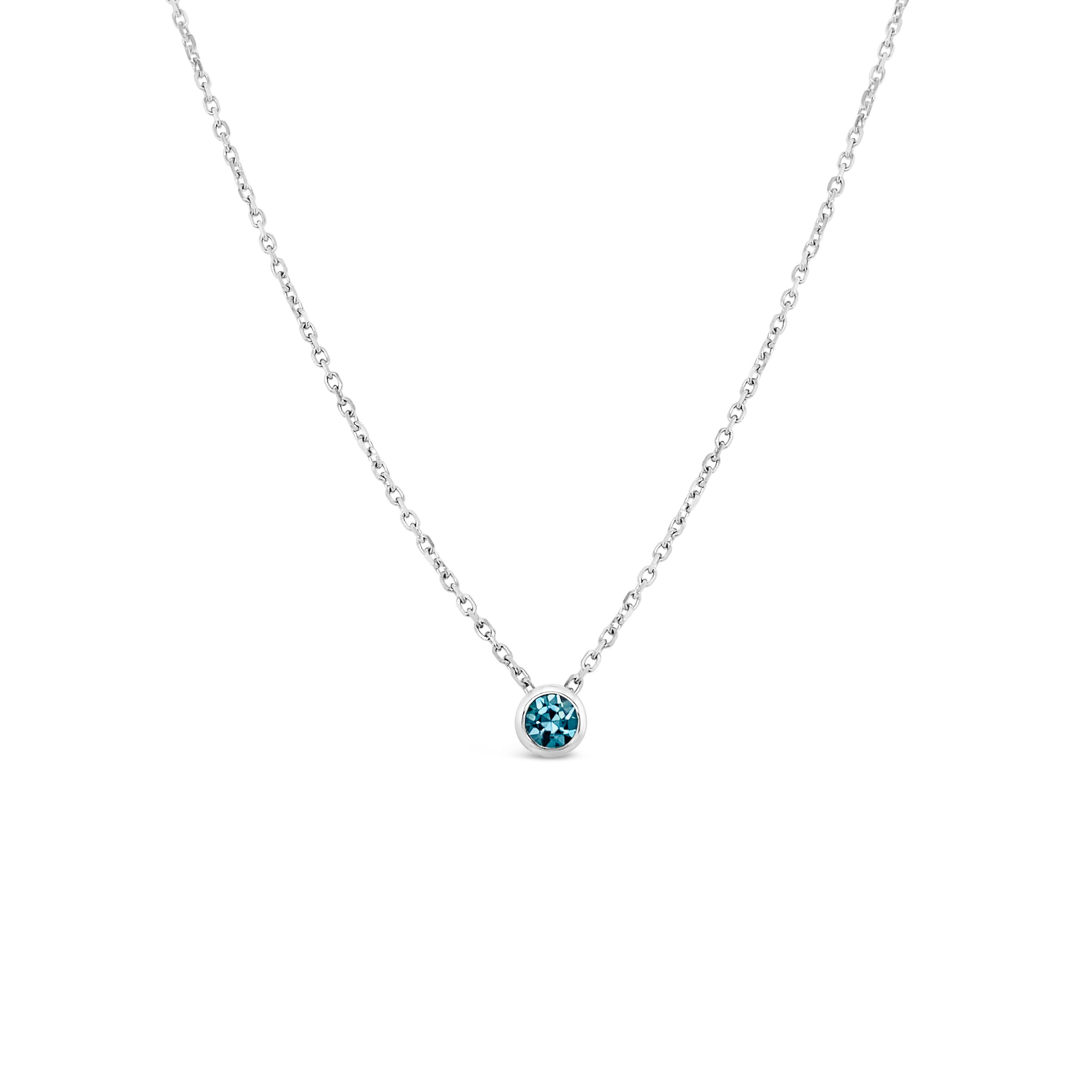 Irisa By Martin Binder Blue Zircon Solitaire Necklace
