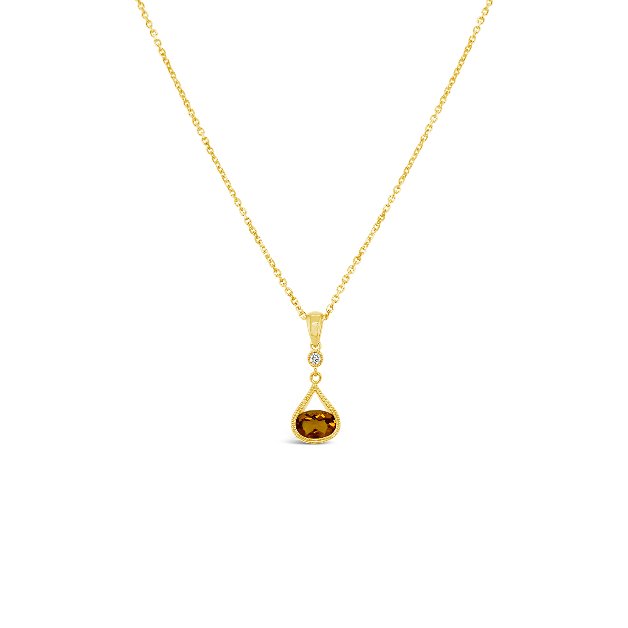 Irisa By Martin Binder Citrine & Diamond Dangle Necklace