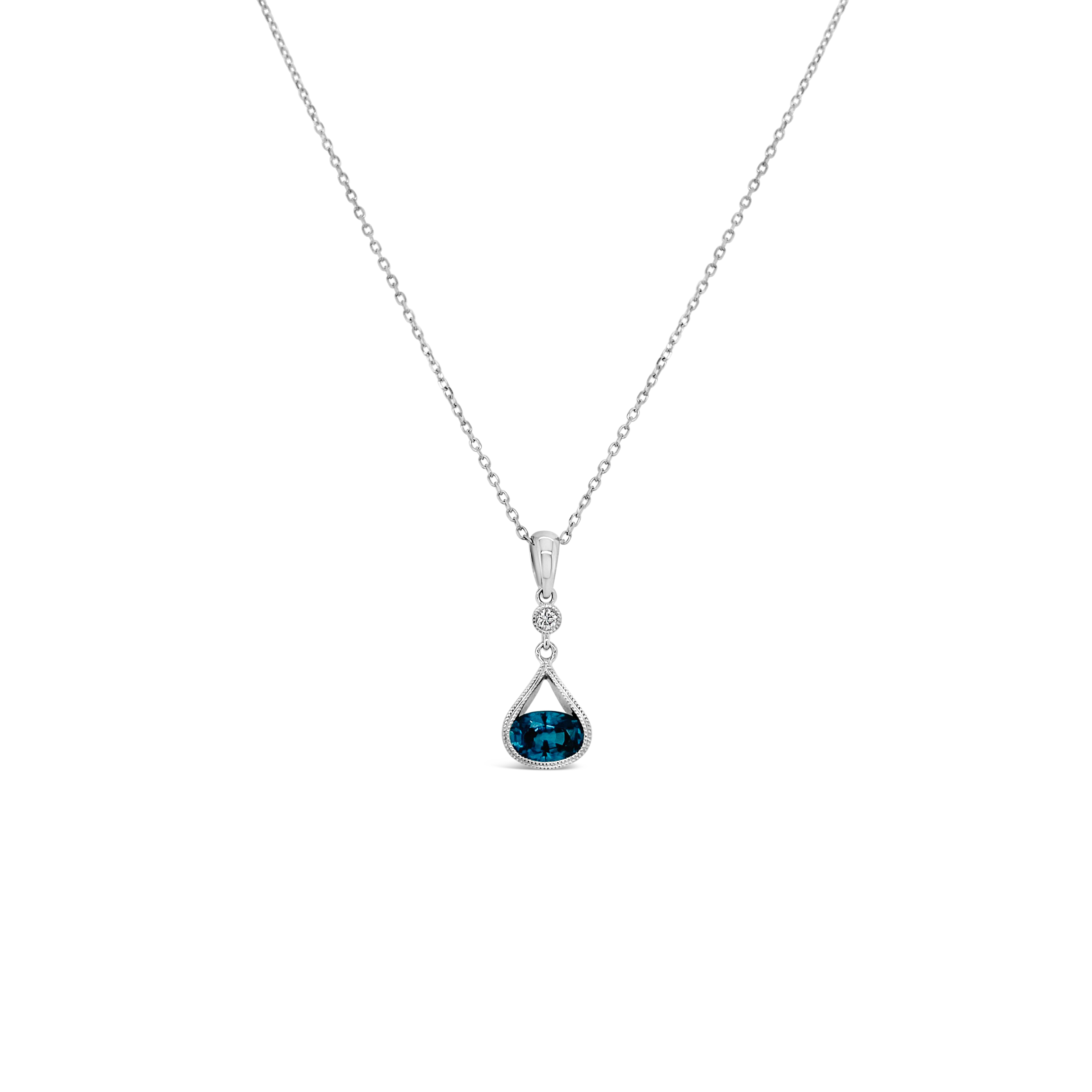 Irisa By Martin Binder Blue Zircon & Diamond Dangle Necklace