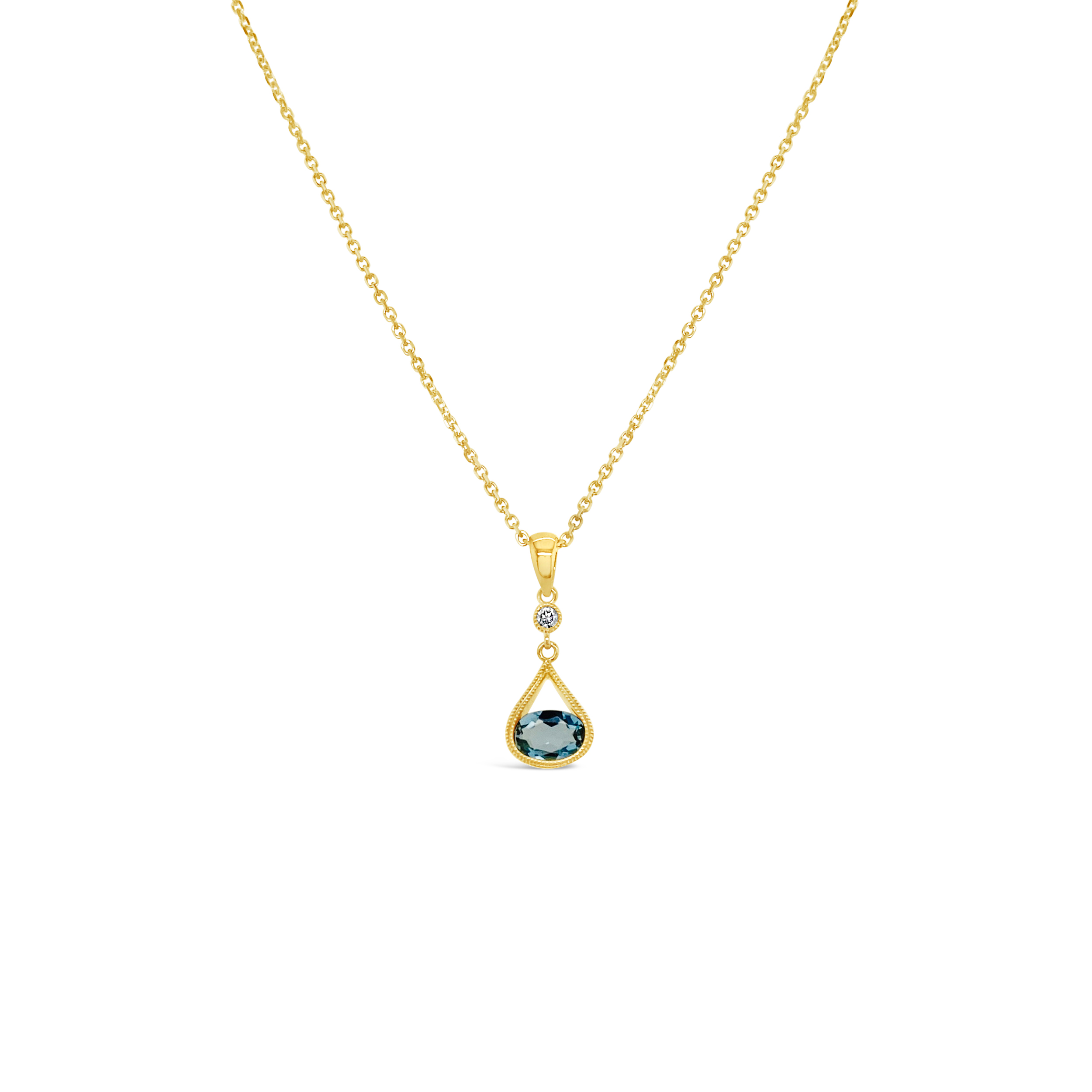 Irisa By Martin Binder Aquamarine & Diamond Dangle Necklace
