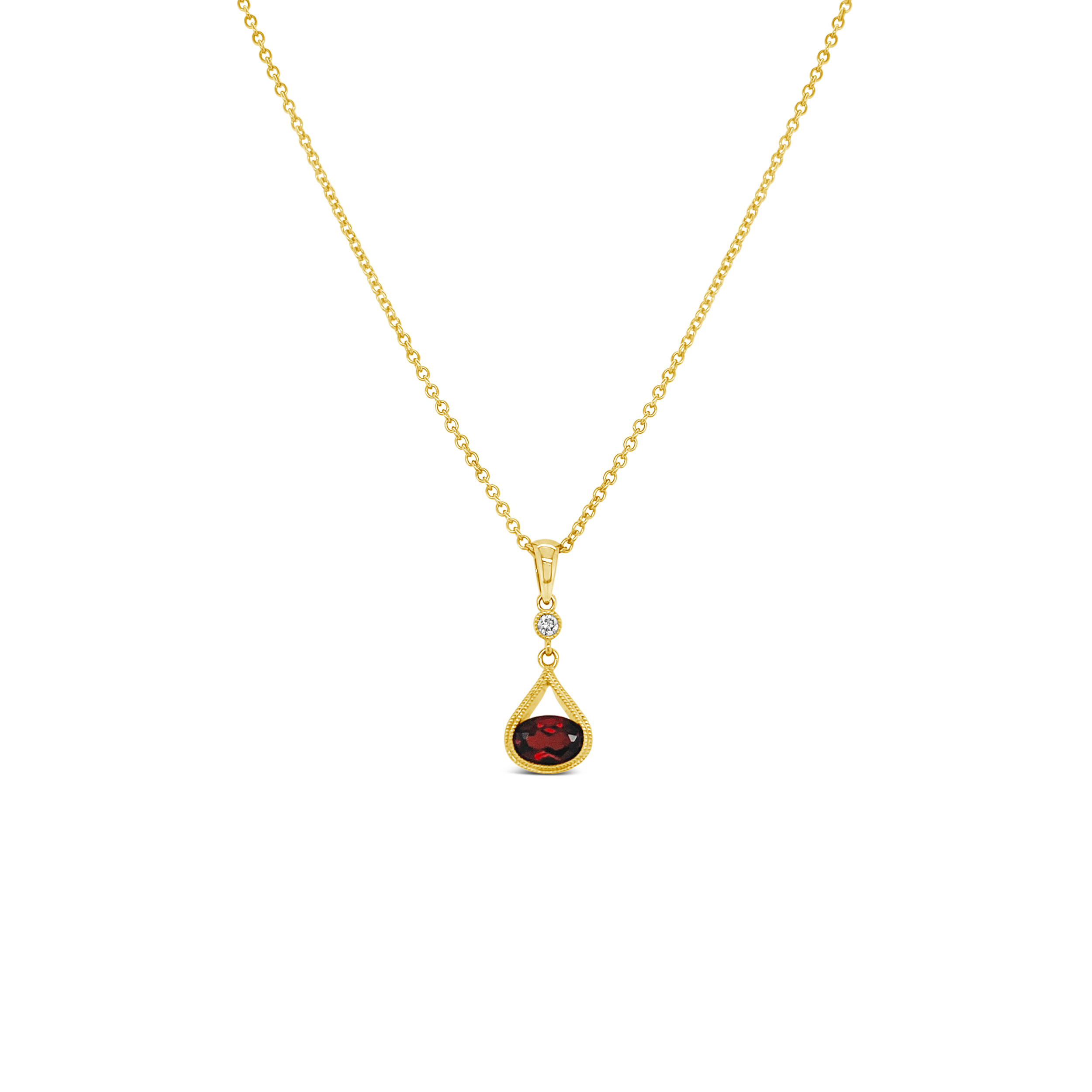 Irisa By Martin Binder Garnet & Diamond Dangle Necklace