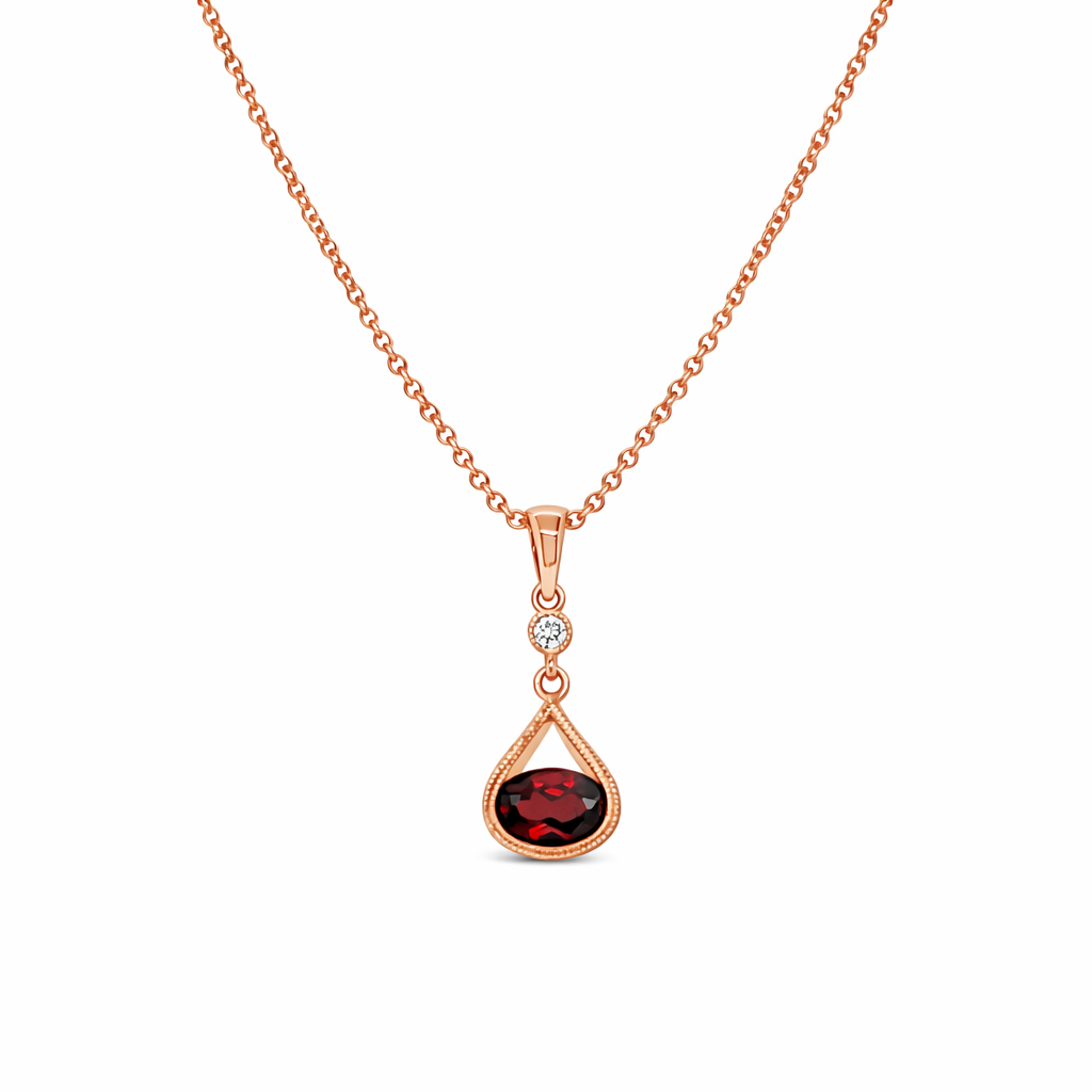 Irisa by Martin Binder Garnet & Diamond Dangle Necklace