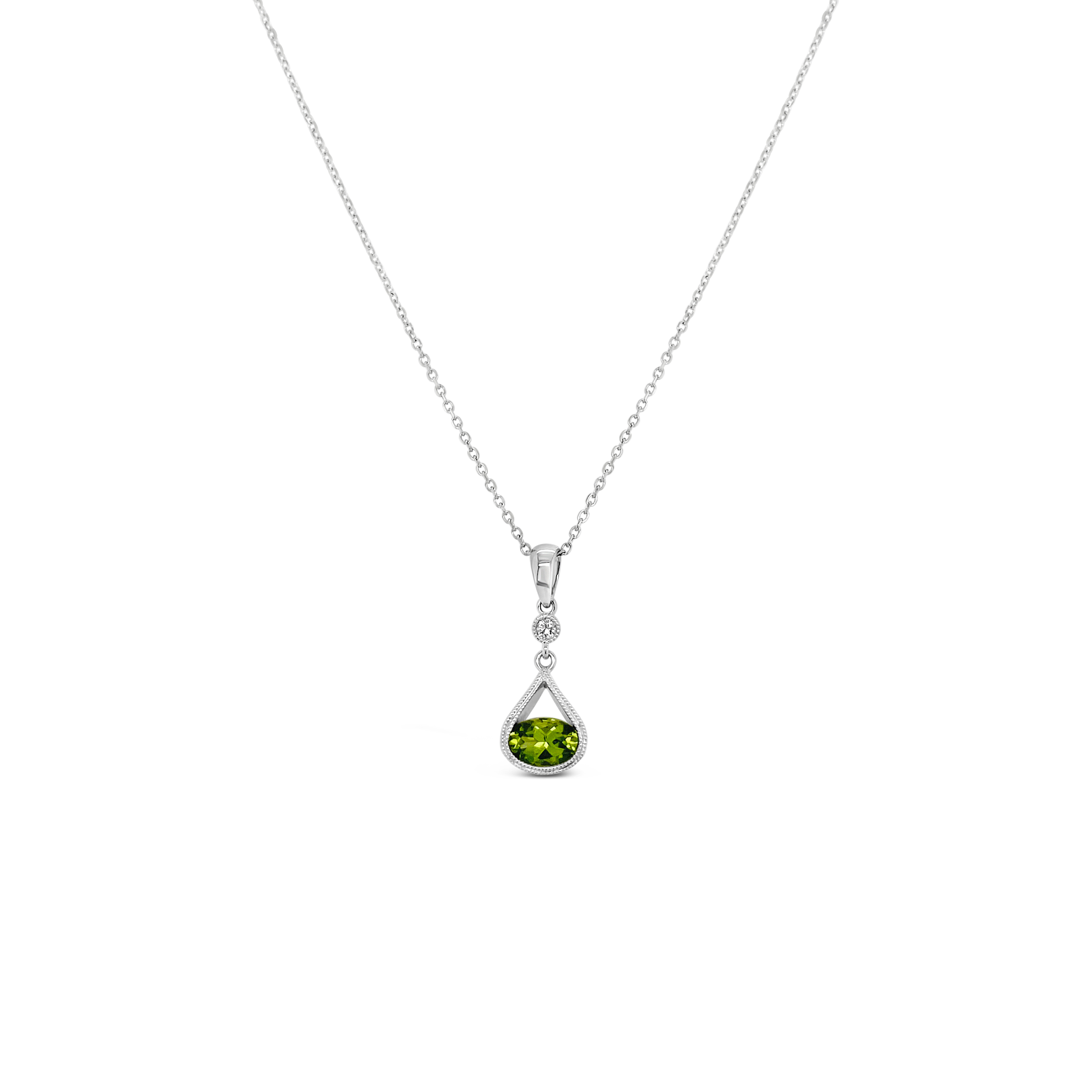 Irisa By Martin Binder Peridot & Diamond Dangle Necklace