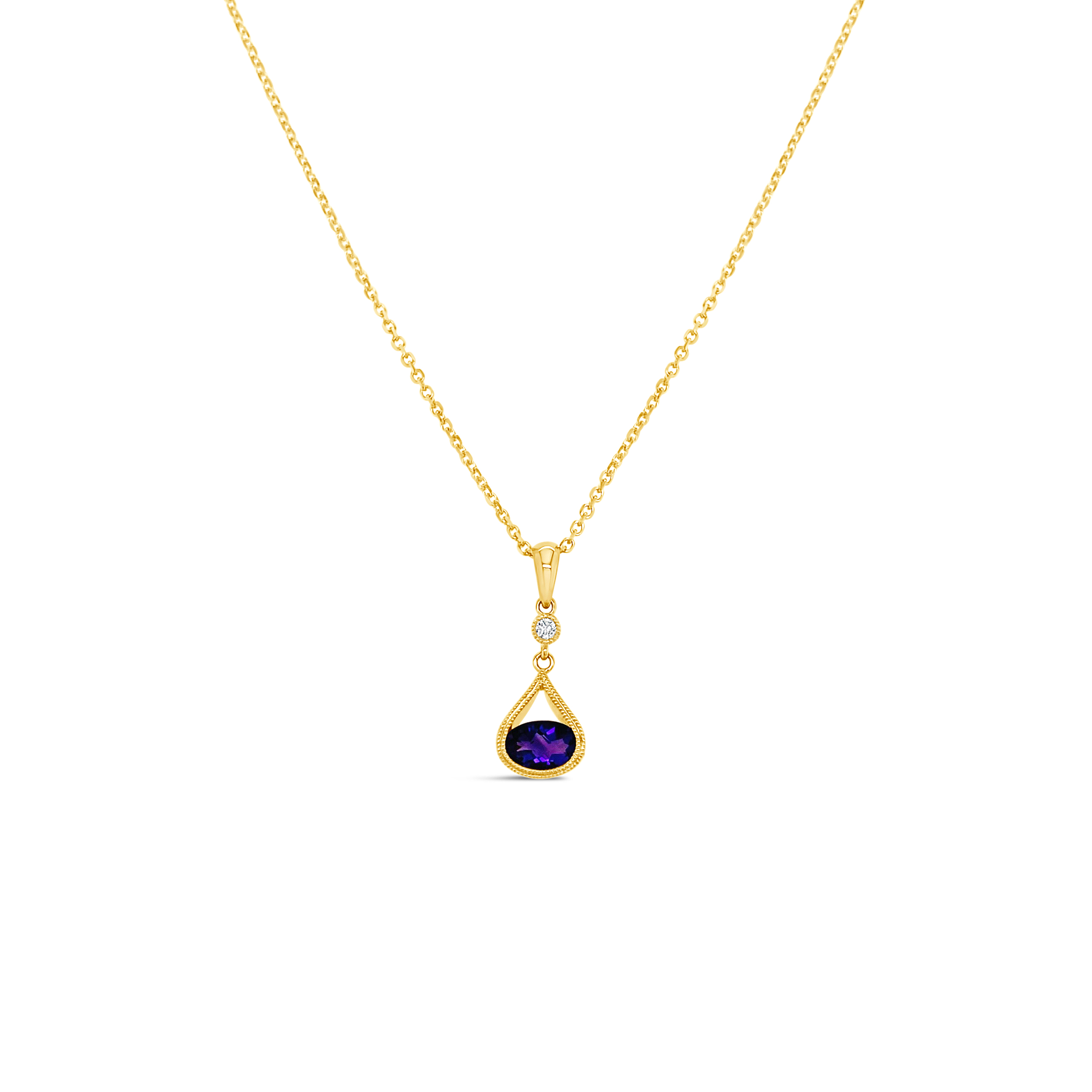Irisa By Martin Binder Amethyst & Diamond Dangle Necklace