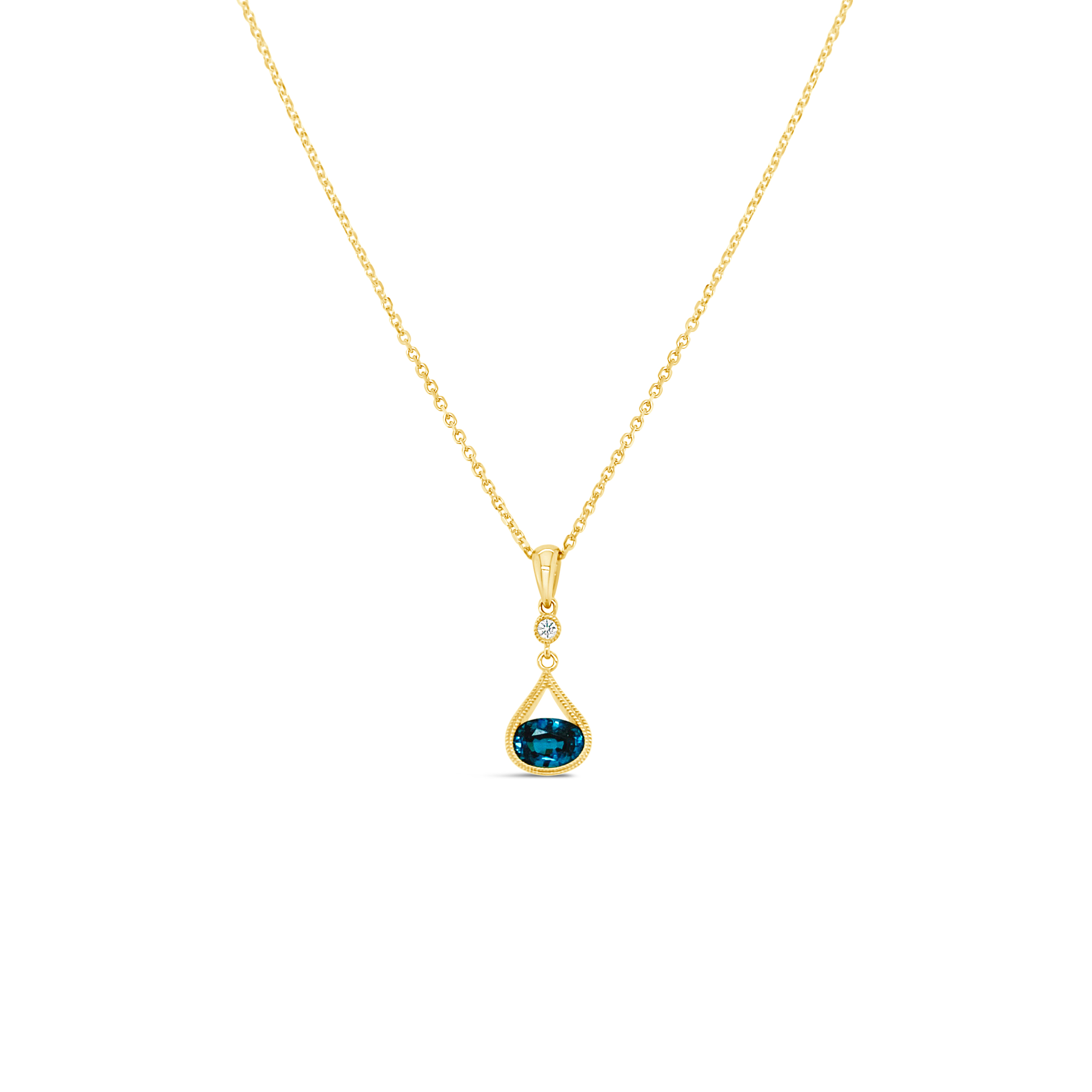 Irisa By Martin Binder Blue Zircon & Diamond Dangle Necklace