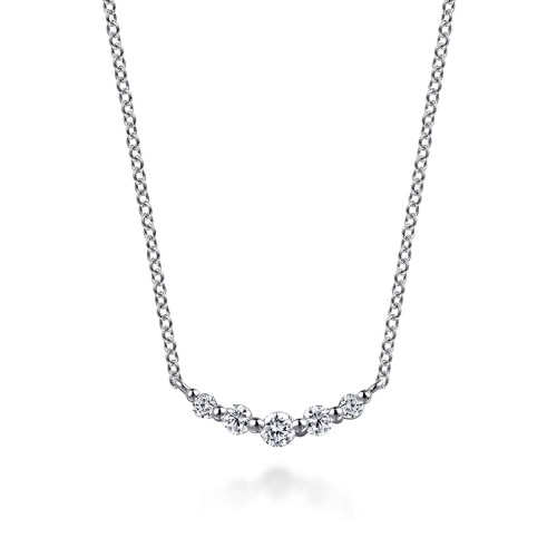 Gabriel & Co. Color White Sapphire Bar Necklace