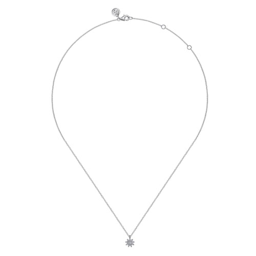 Gabriel & Co. Color White Sapphire Cluster Pendant Necklace