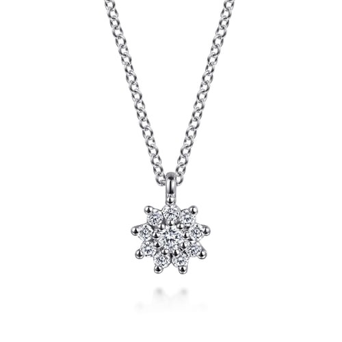 Gabriel & Co. Color White Sapphire Cluster Pendant Necklace
