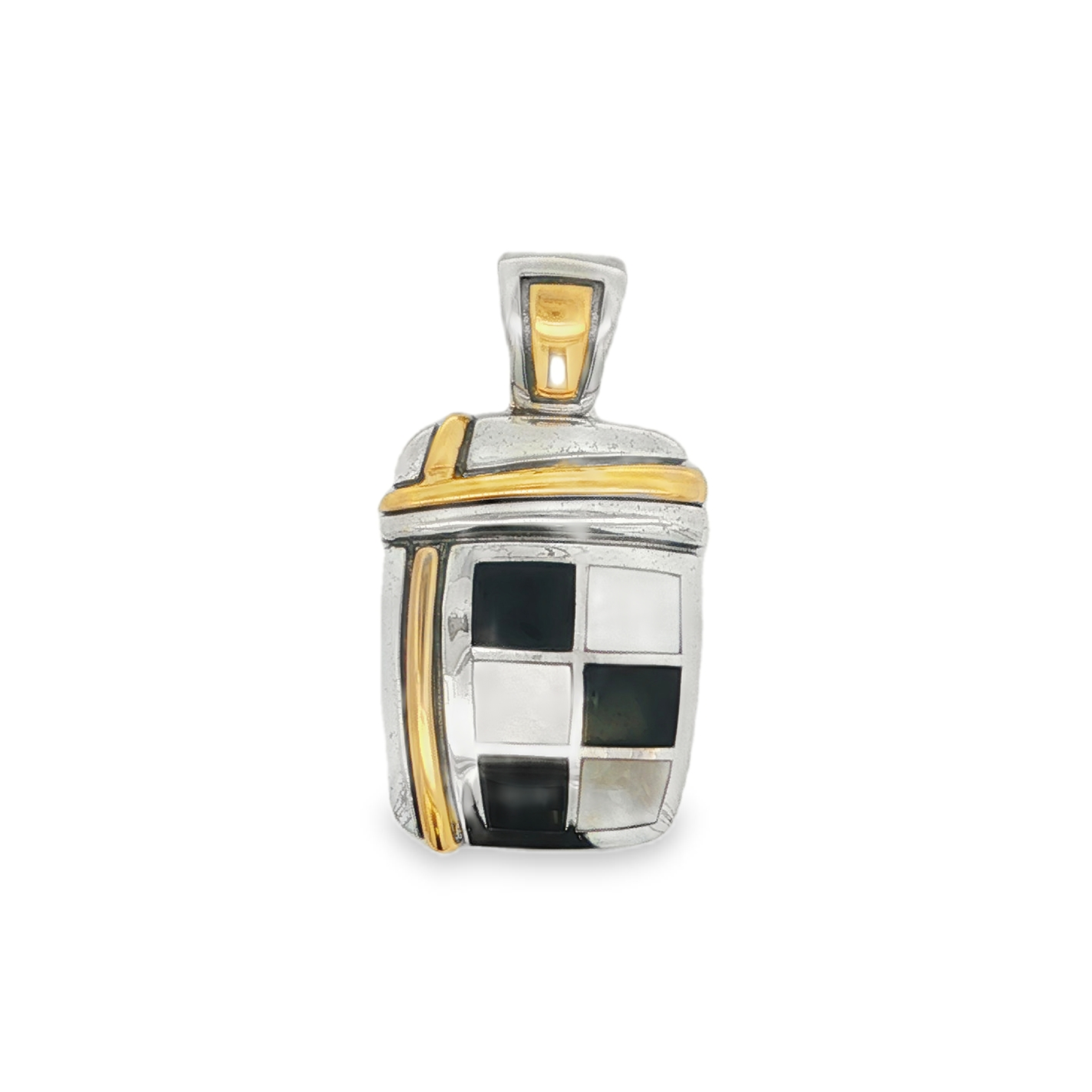 Estate by Martin Binder Black Onyx & Mother of Pearl Pendant