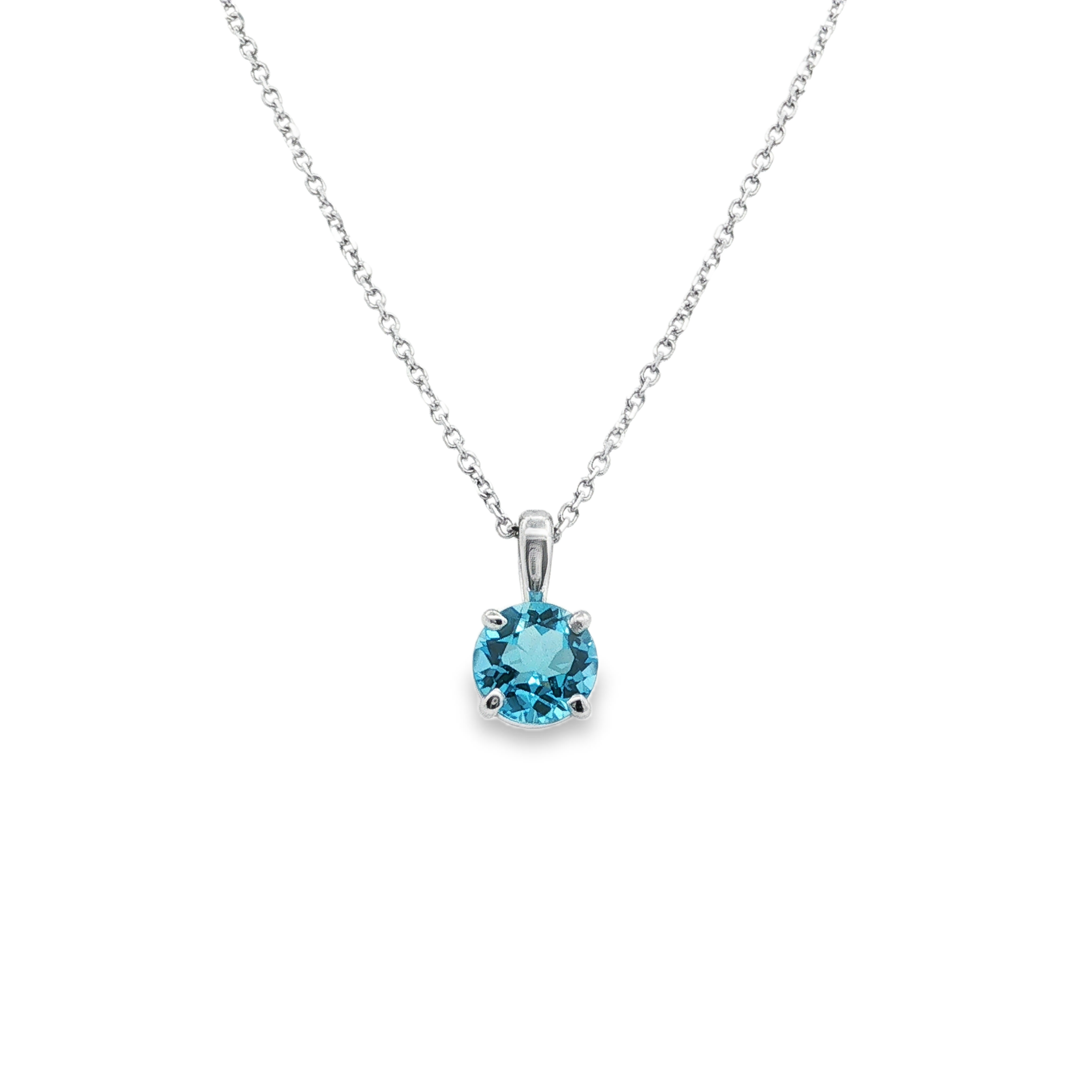Irisa by Martin Binder Sky Blue Topaz Solitaire Pendant Necklace