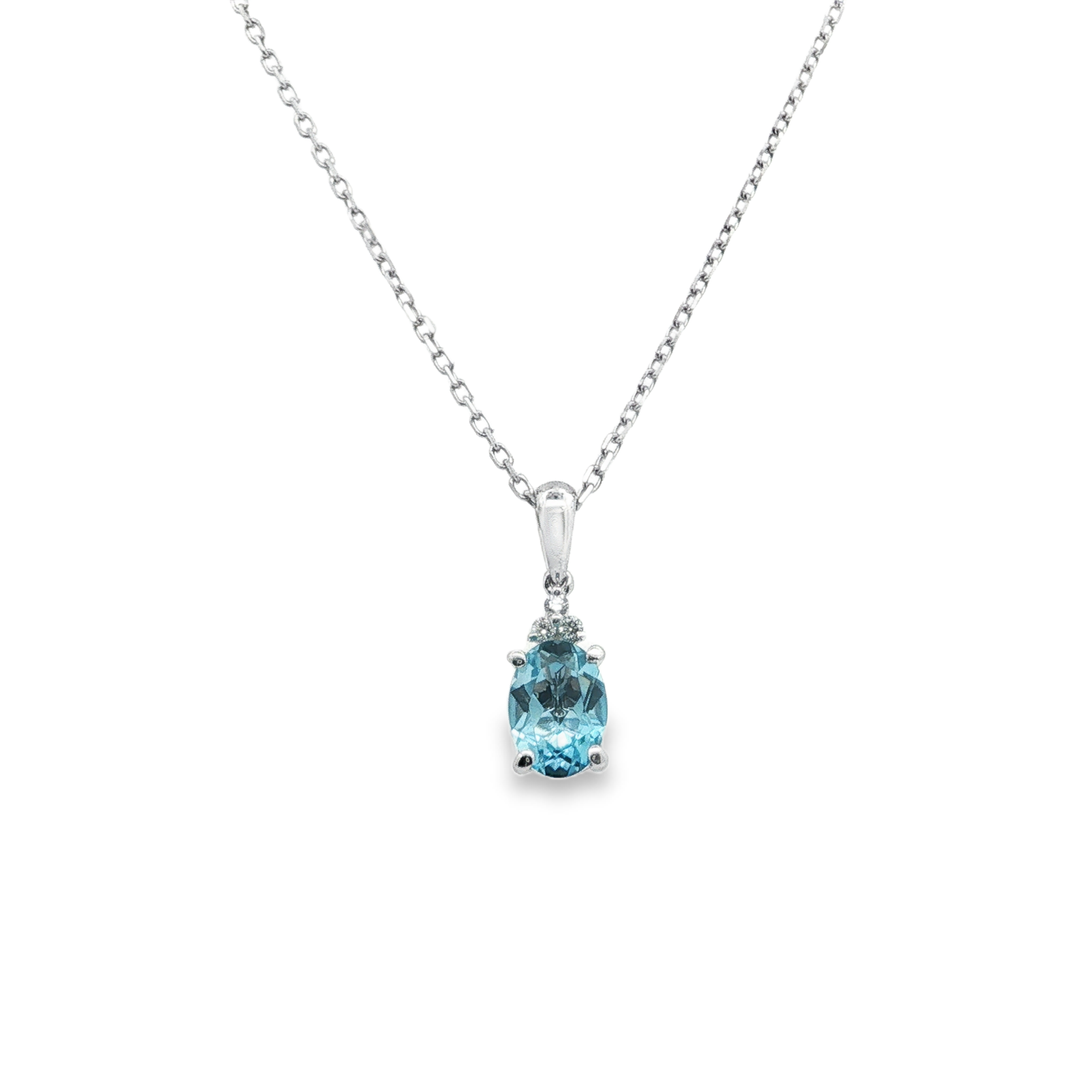 Irisa by Martin Binder Swiss Blue Topaz & Diamond Accent Necklace