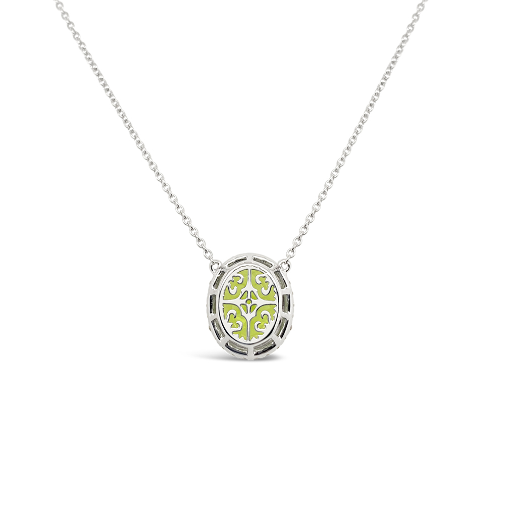 Irisa By Martin Binder Peridot & Diamond Halo Pendant Necklace